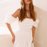 Bella Off-Shoulder Maxi Dress White