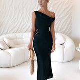 Moonlight Dancer Off Shoulder Maxi Dress Black