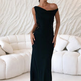 Moonlight Dancer Off Shoulder Maxi Dress Black