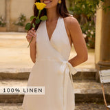 Lucia 100% Linen Mini Dress White