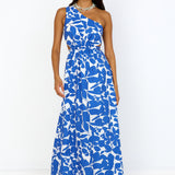 Flowers Bloom Maxi Dress Blue