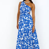 Flowers Bloom Maxi Dress Blue