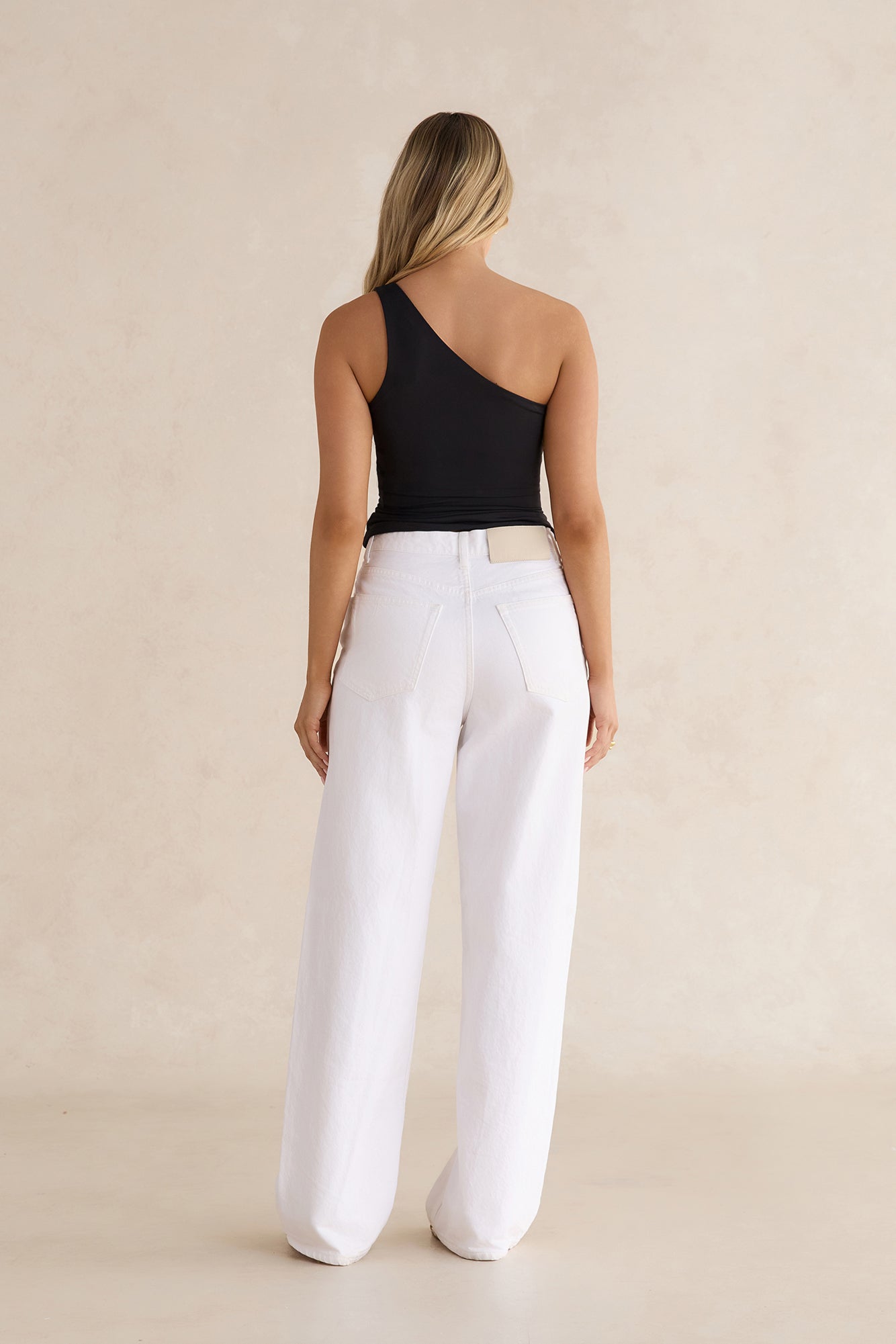 BASE Best Side One Shoulder Tank Top Black