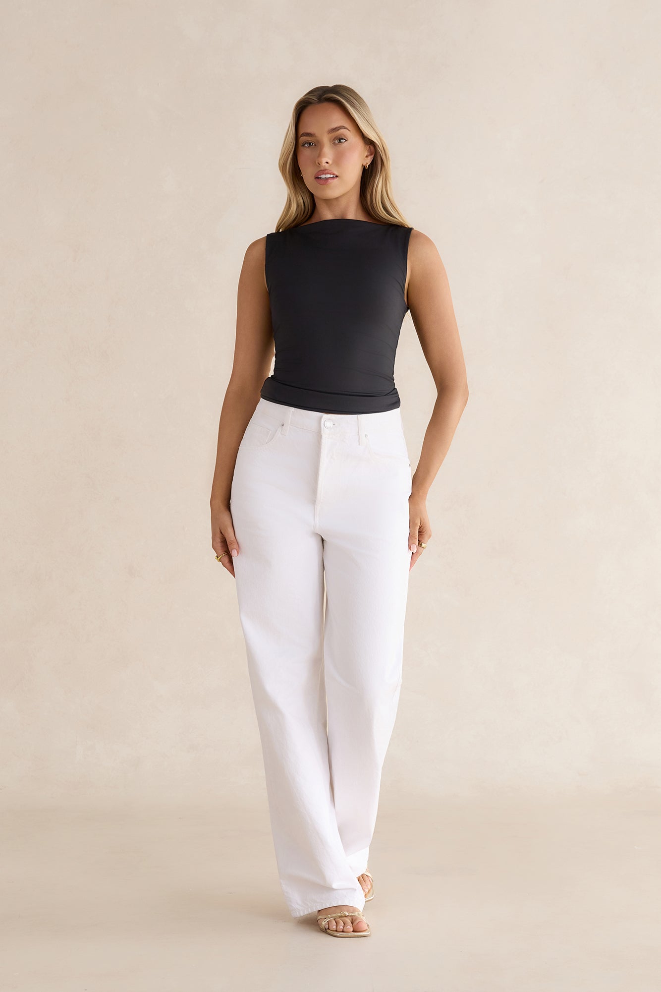 BASE Contour Boatneck Top Black
