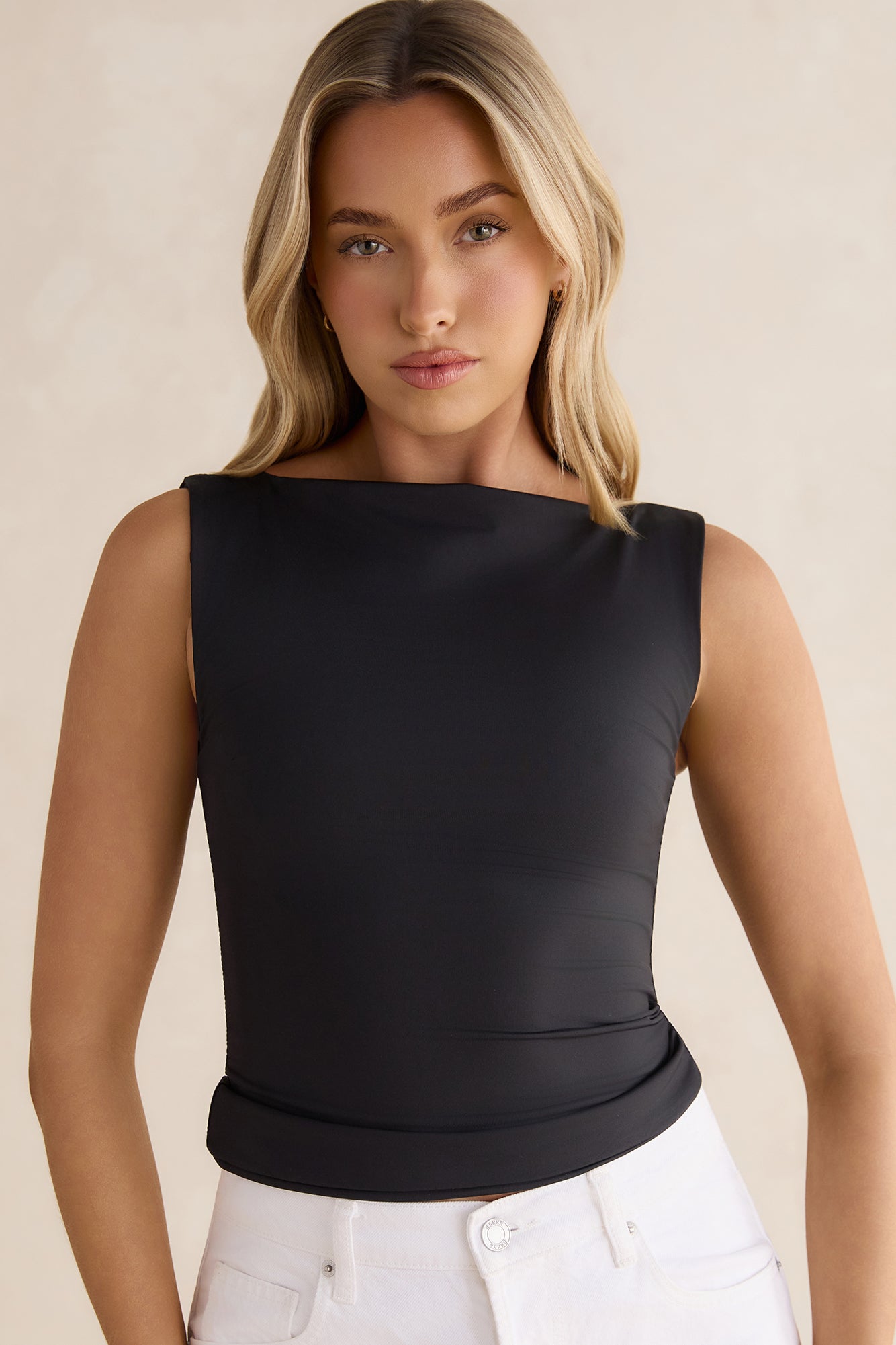 BASE Contour Boatneck Top Black