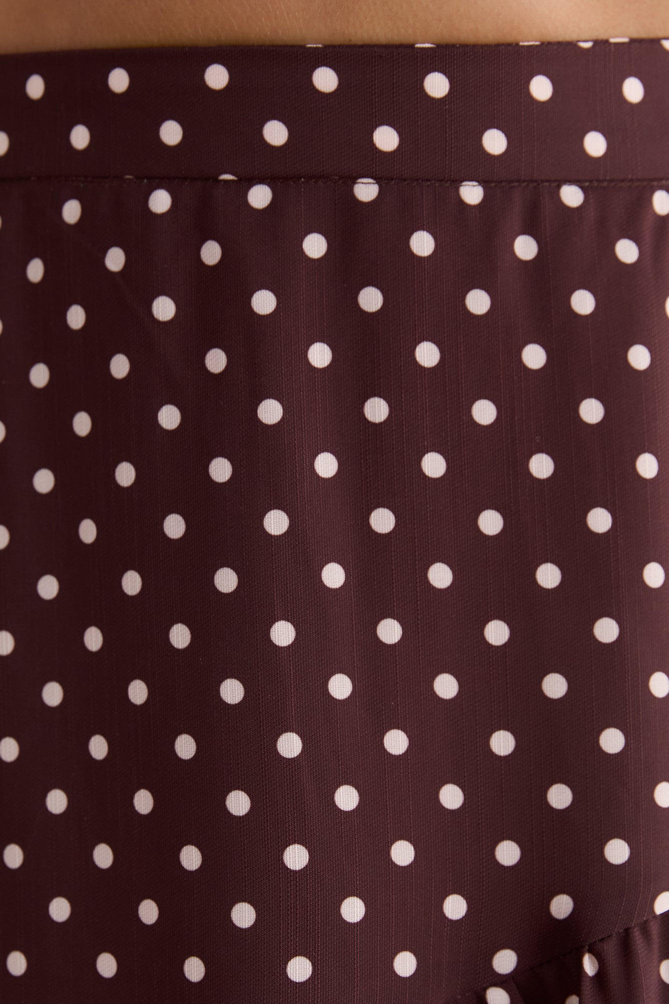 Shimmering Sands Polka Dot Maxi Skirt Brown