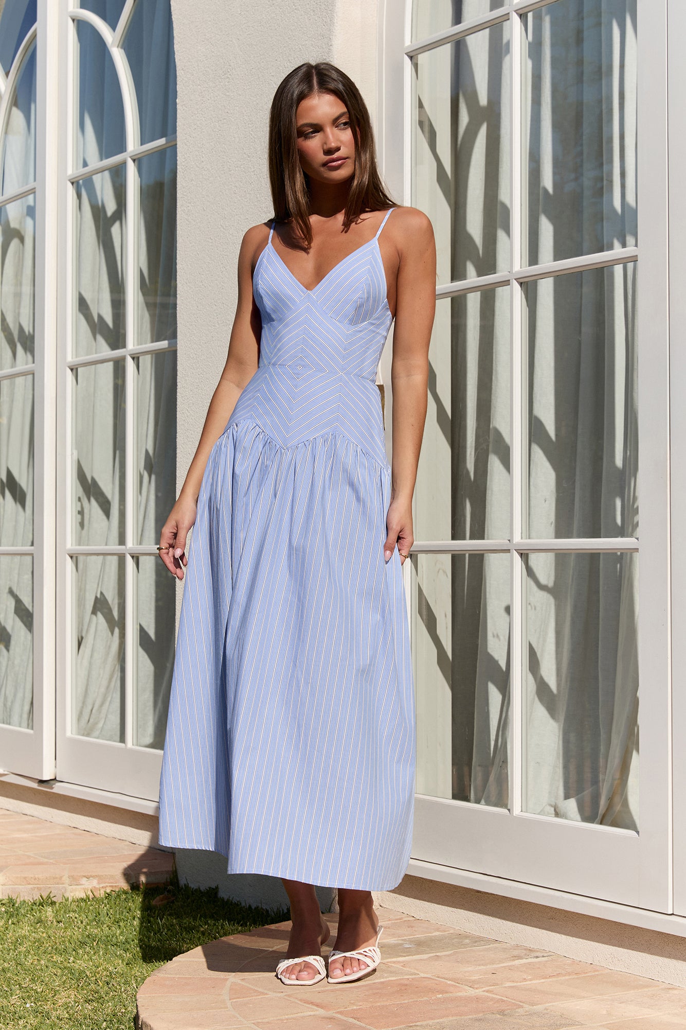 Set Sail In Style Maxi Dress Blue