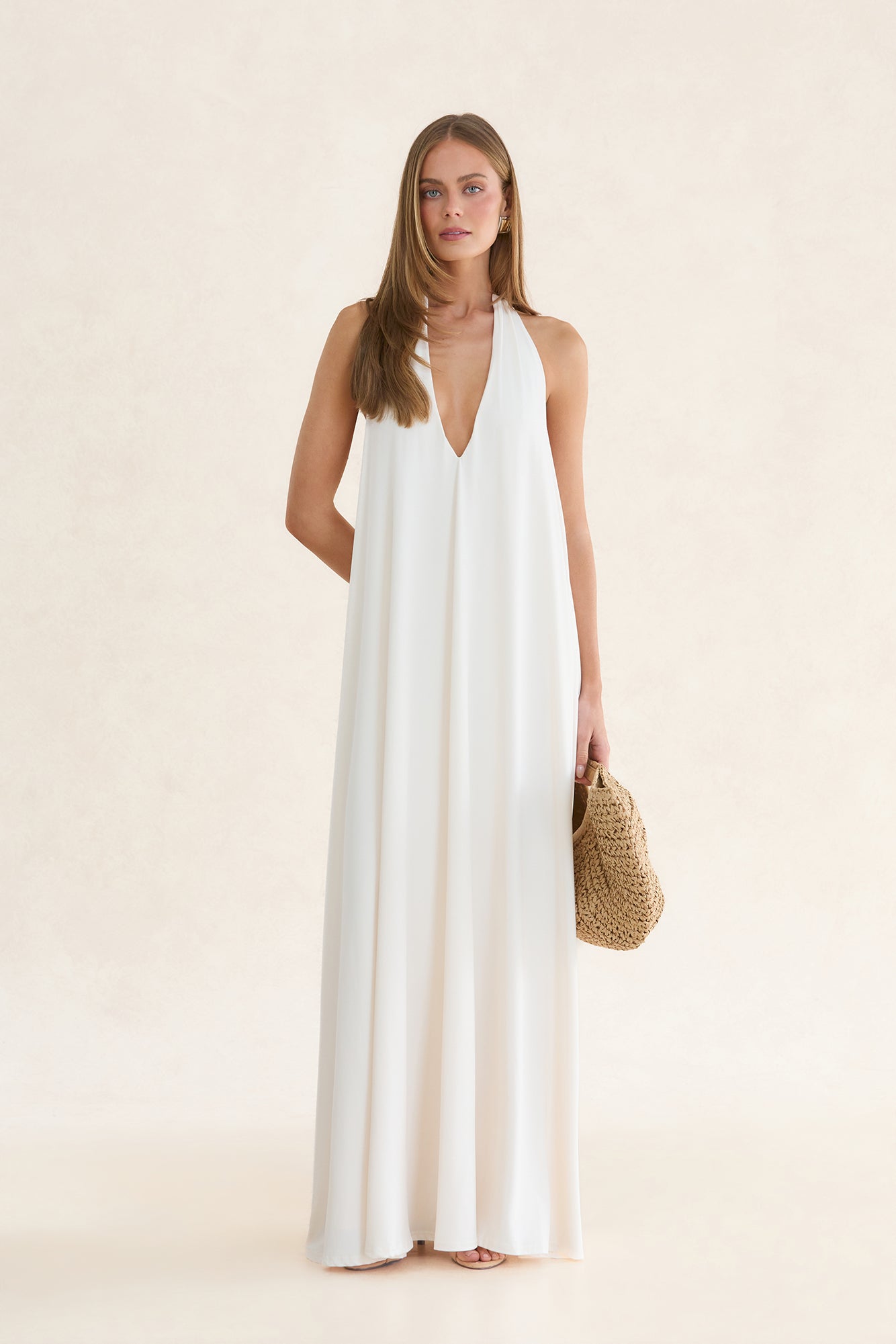 Takoda Halter Maxi Dress Cream