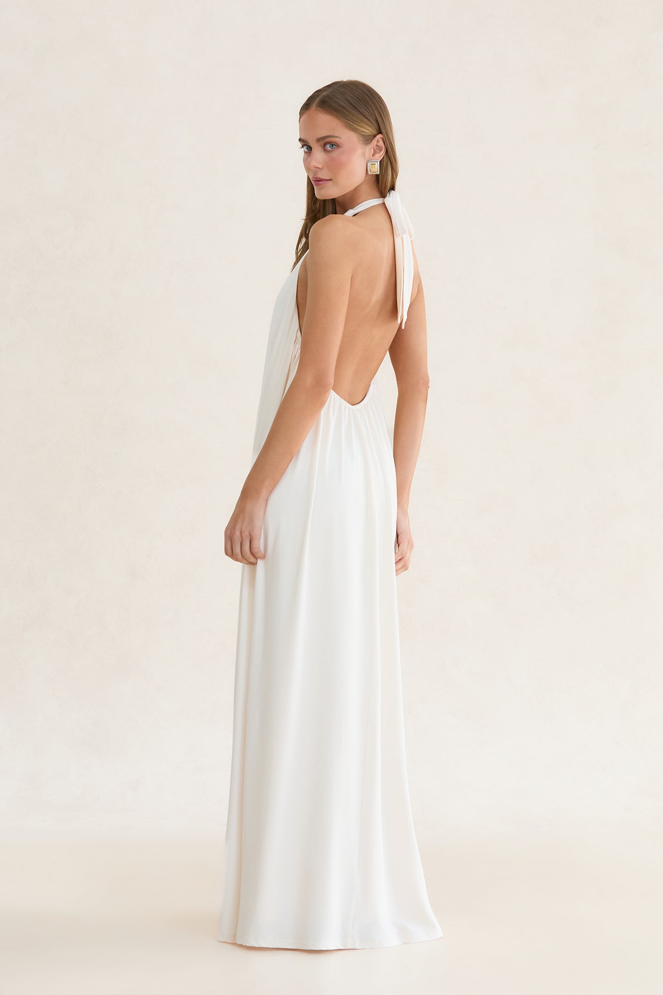 Takoda Halter Maxi Dress Cream