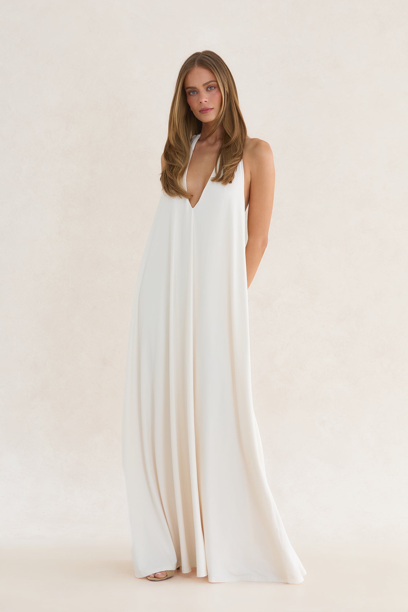 Takoda Halter Maxi Dress Cream