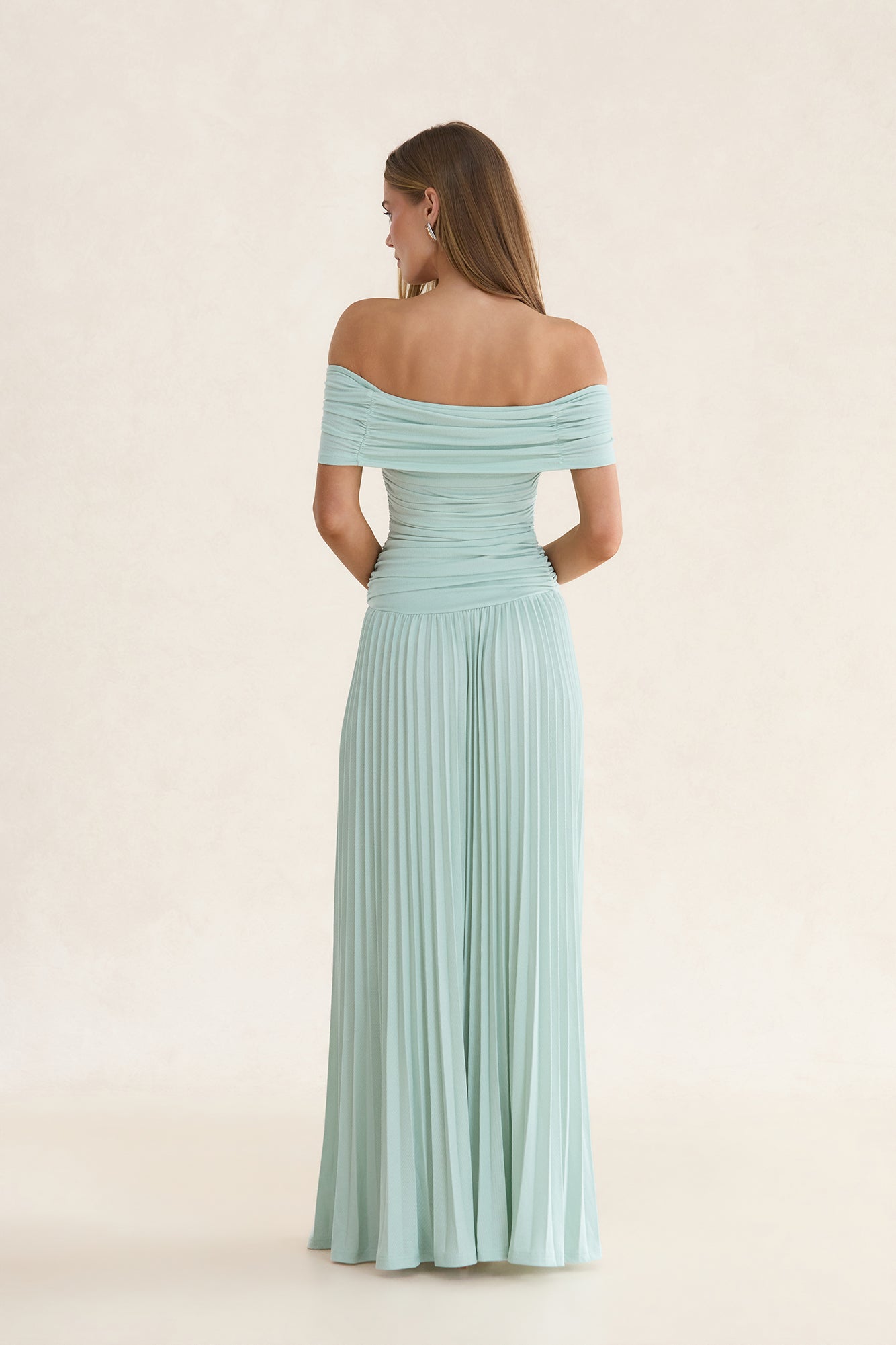 Wishes In The Wind Off Shoulder Maxi Dress Sage