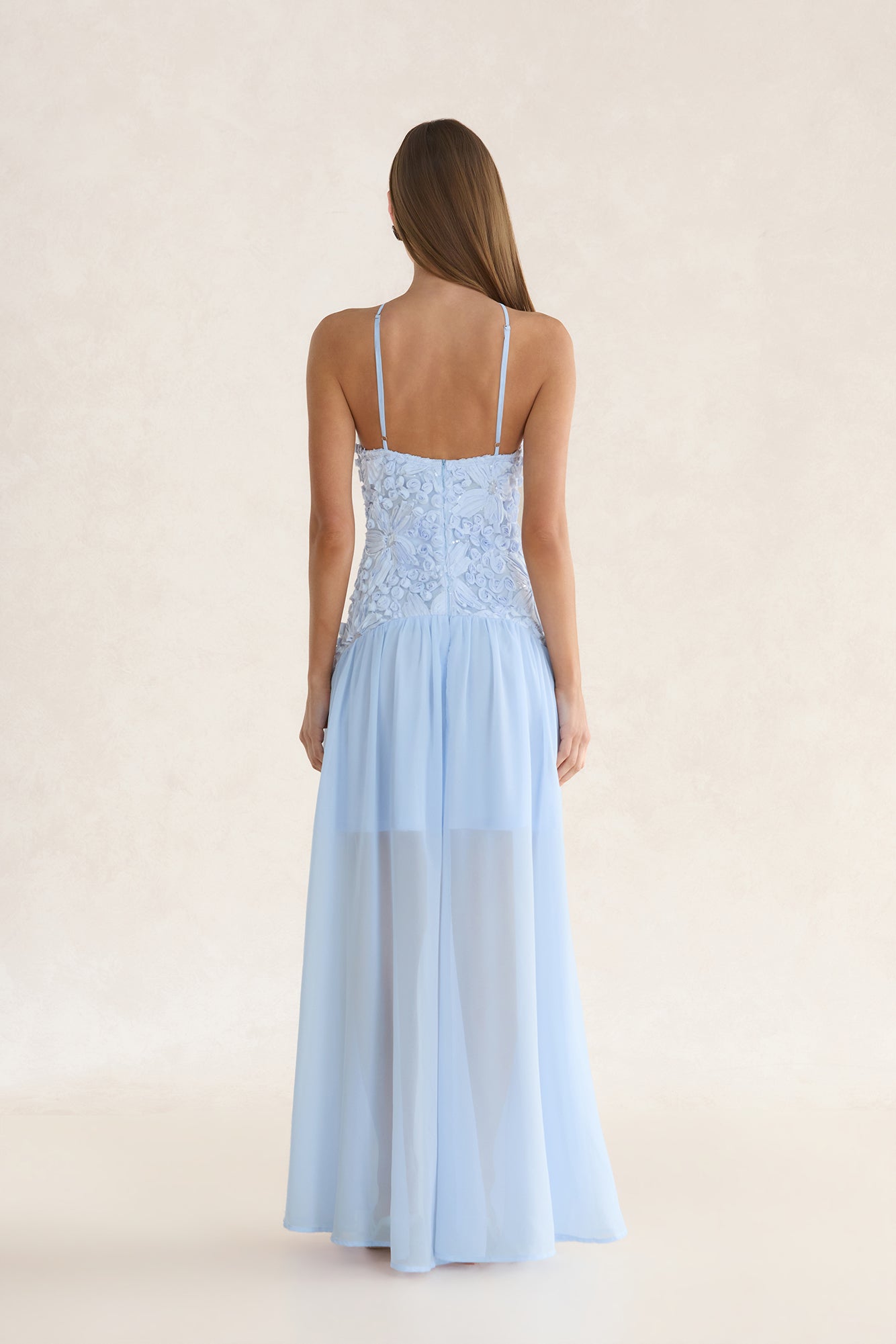 Marisol Drop-Waist Maxi Dress Blue