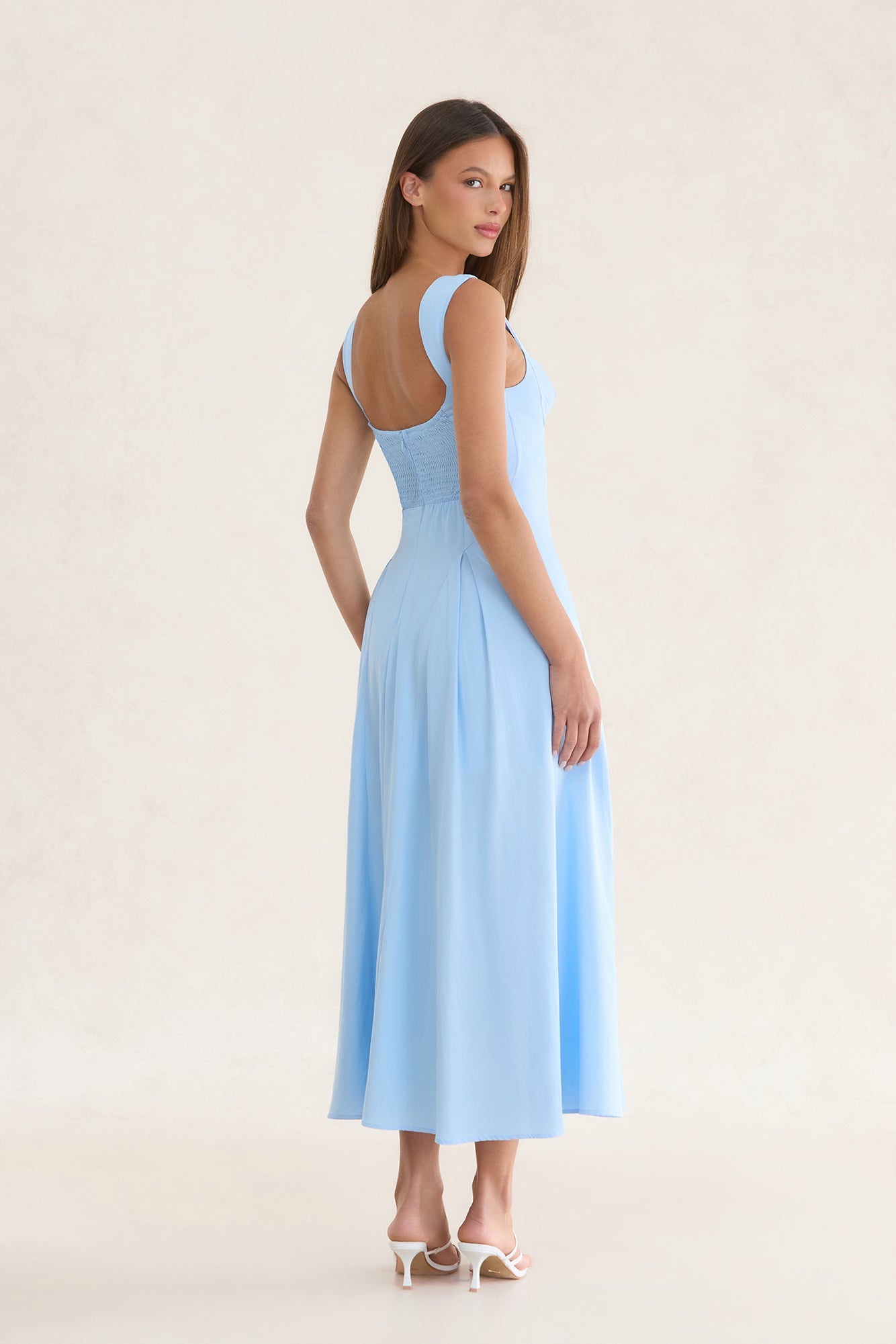 Skyline Serenade Midi Dress Blue