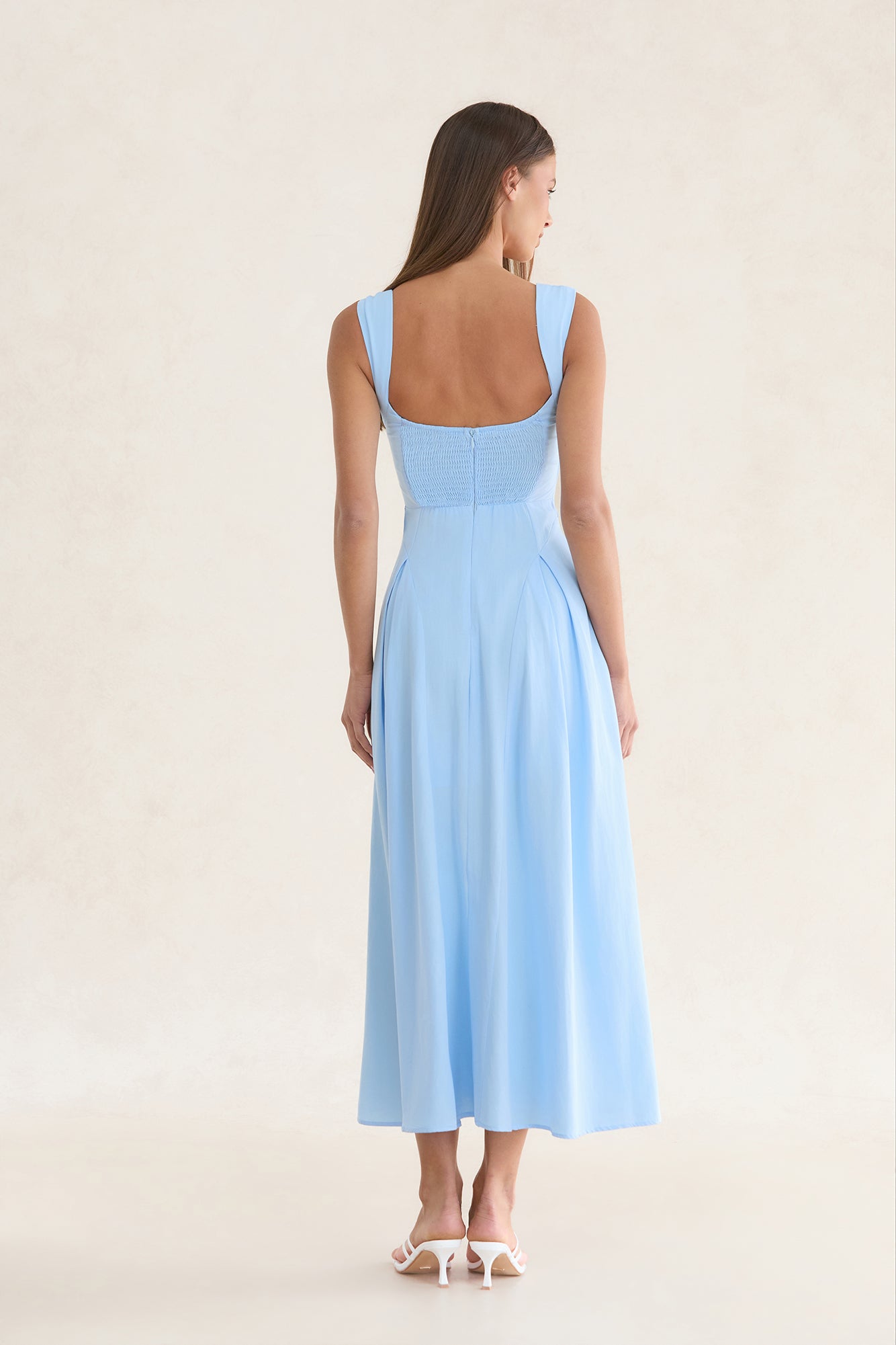 Skyline Serenade Midi Dress Blue