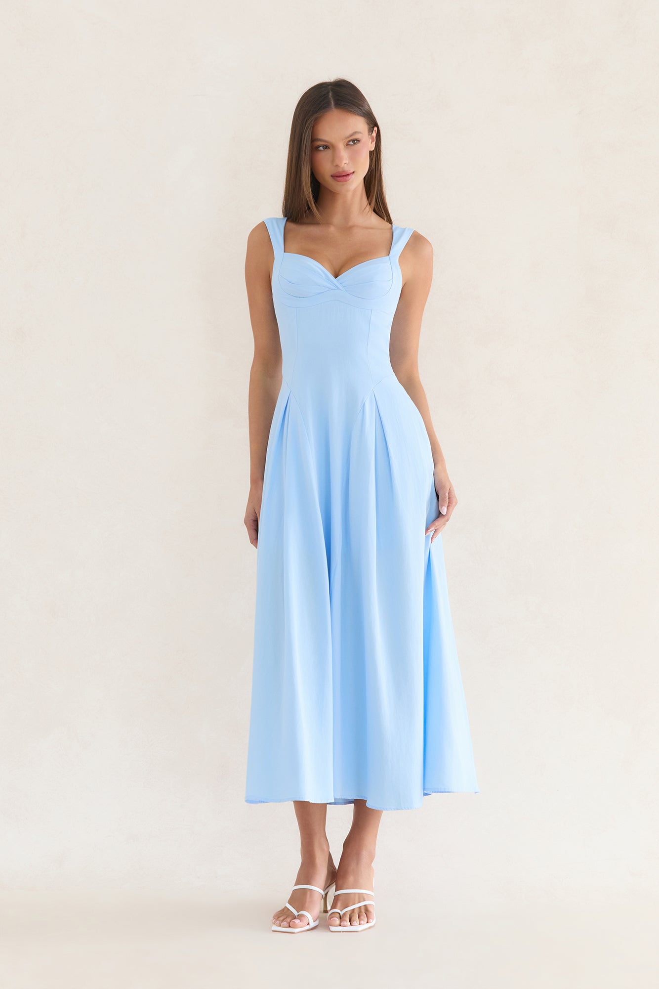 Skyline Serenade Midi Dress Blue