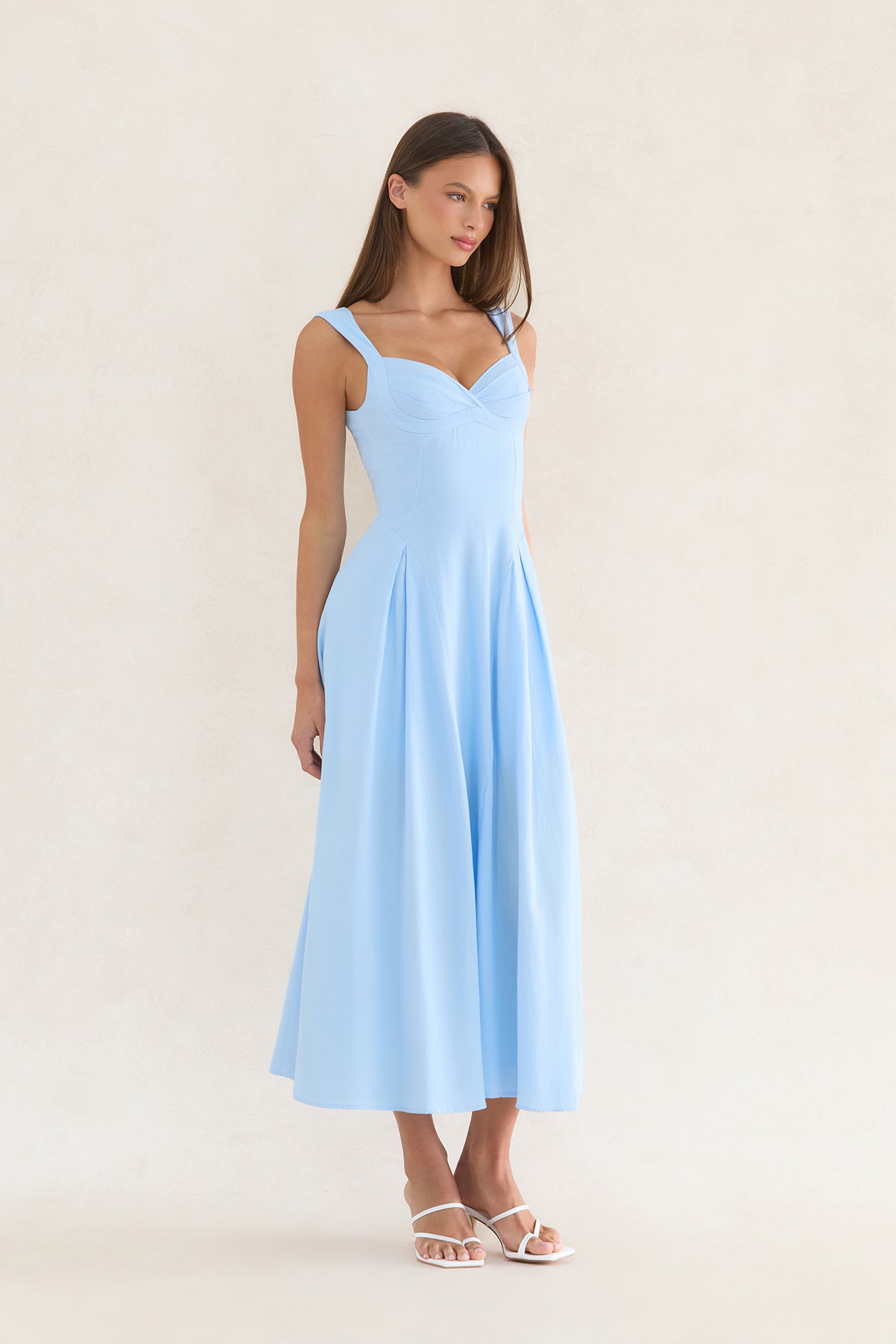 Skyline Serenade Midi Dress Blue