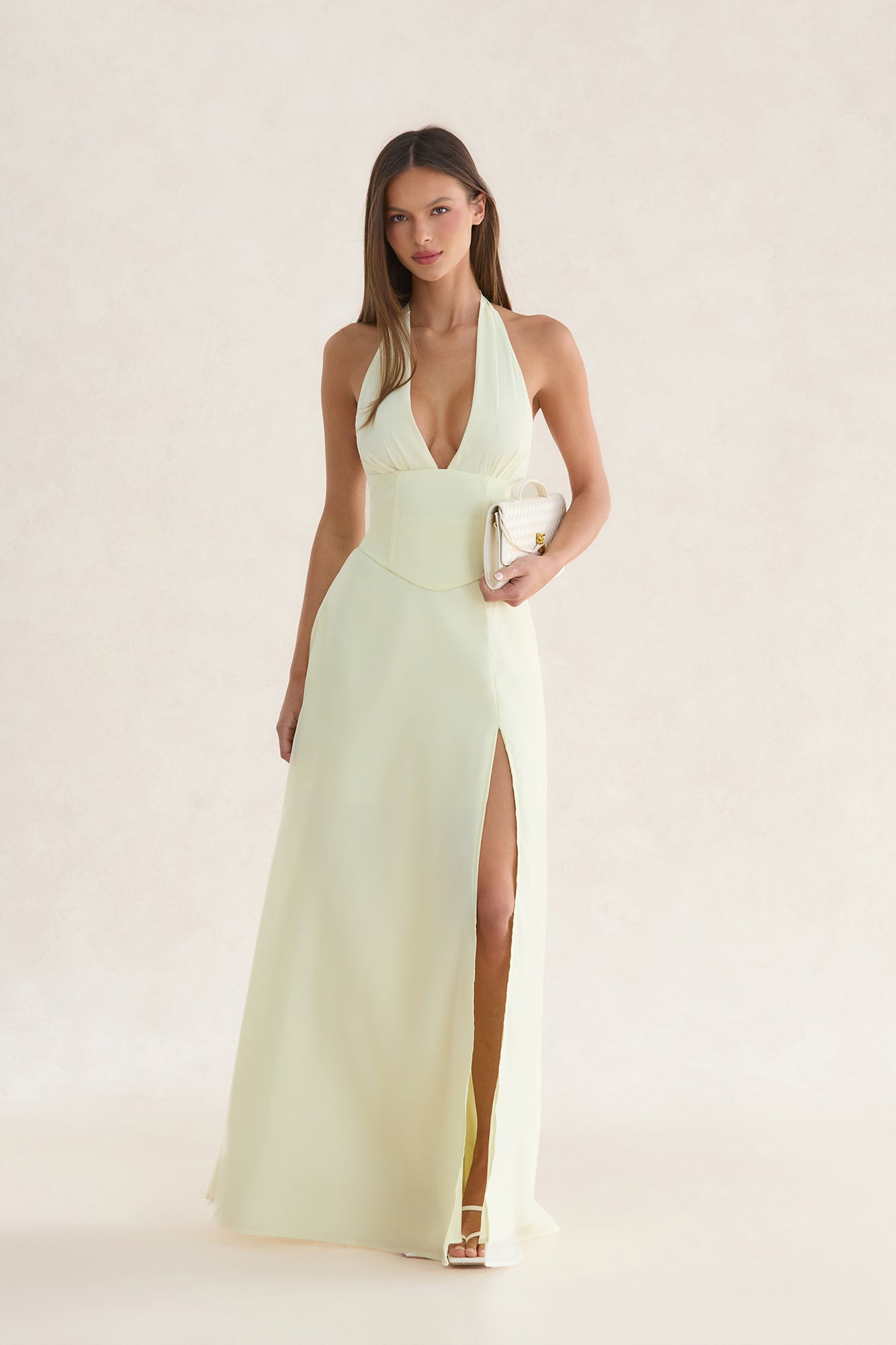 Fiorina Halter Maxi Dress Yellow