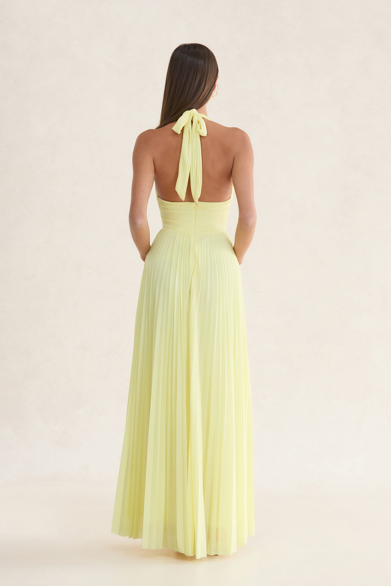 Morning Mist Halter Maxi Dress Yellow