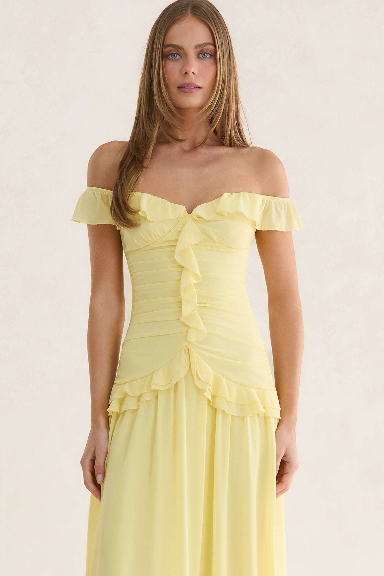 Solene Off-Shoulder Maxi Dress Yellow