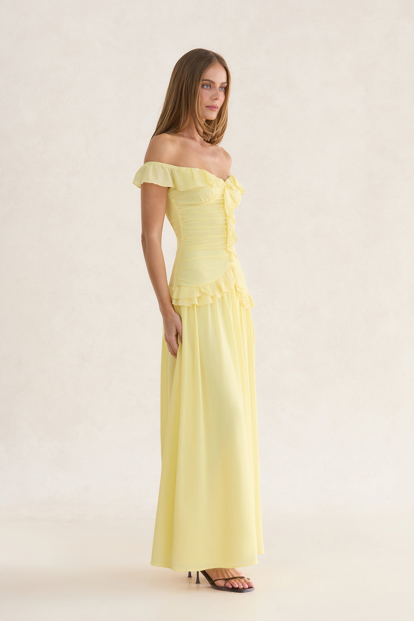 Solene Off-Shoulder Maxi Dress Yellow