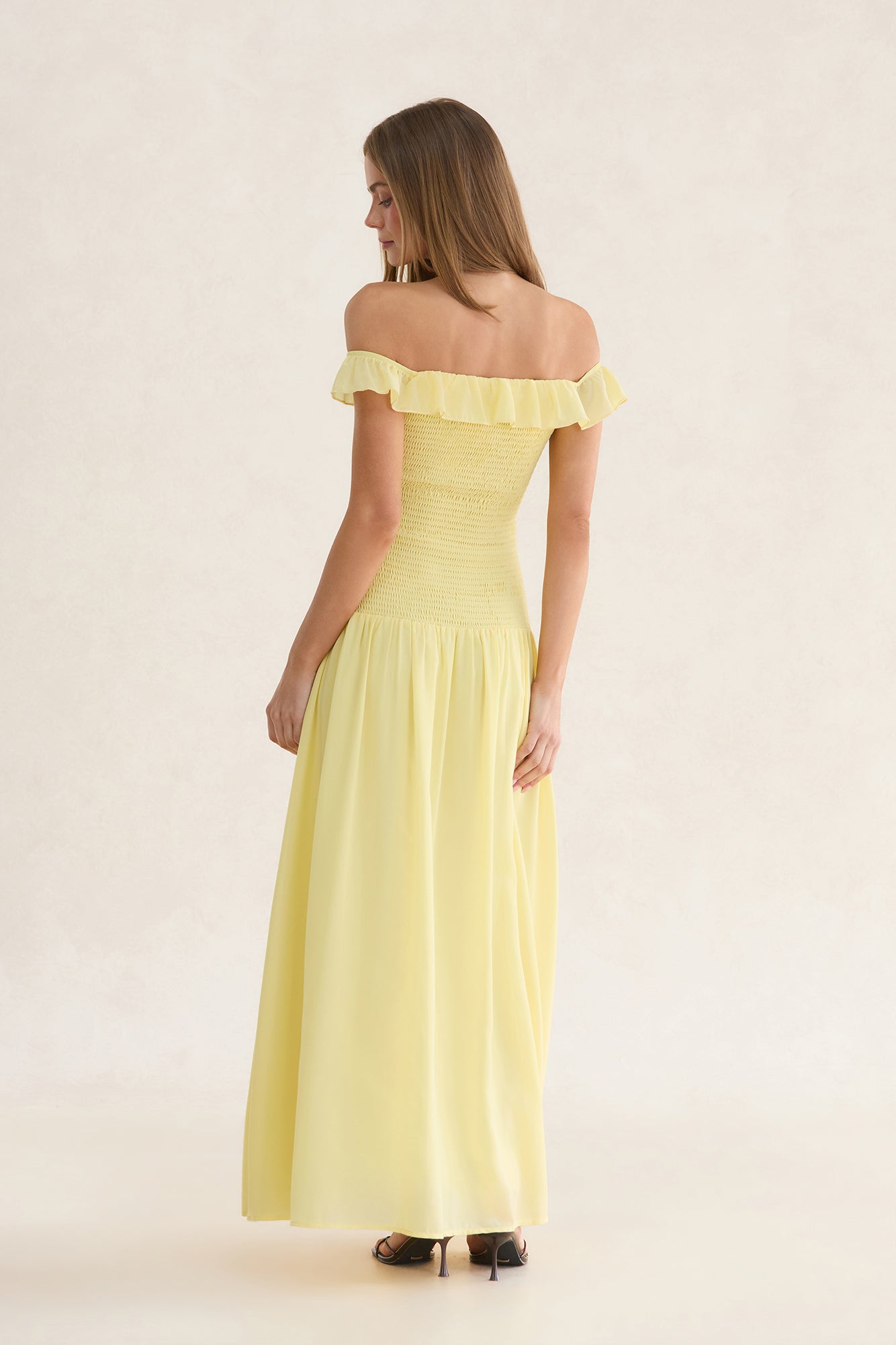 Solene Off-Shoulder Maxi Dress Yellow