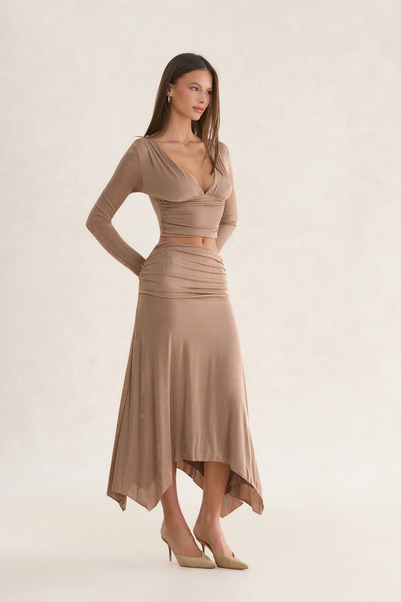 Editorial Evening Long Sleeve Top Mocha