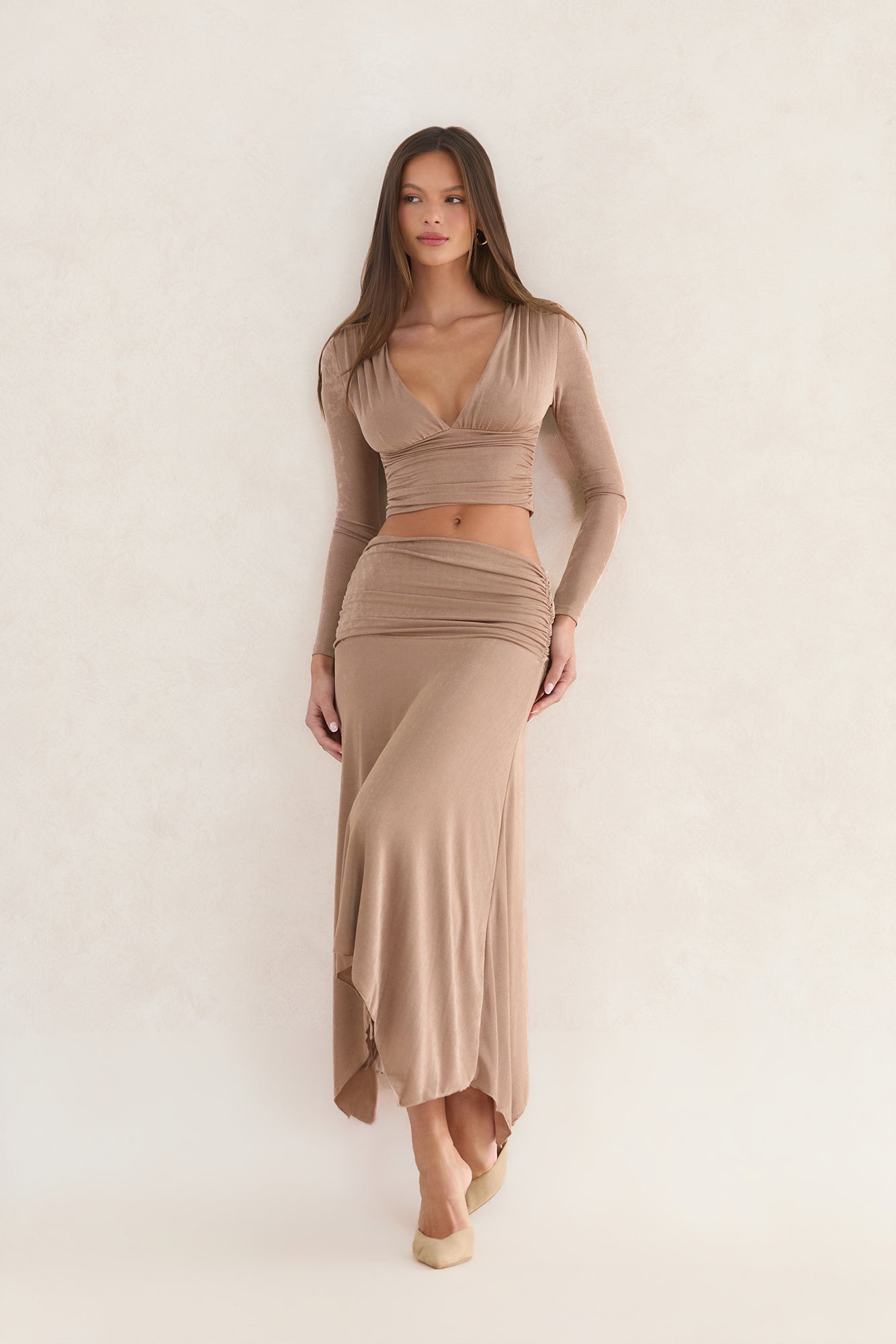 Editorial Evening Long Sleeve Top Mocha