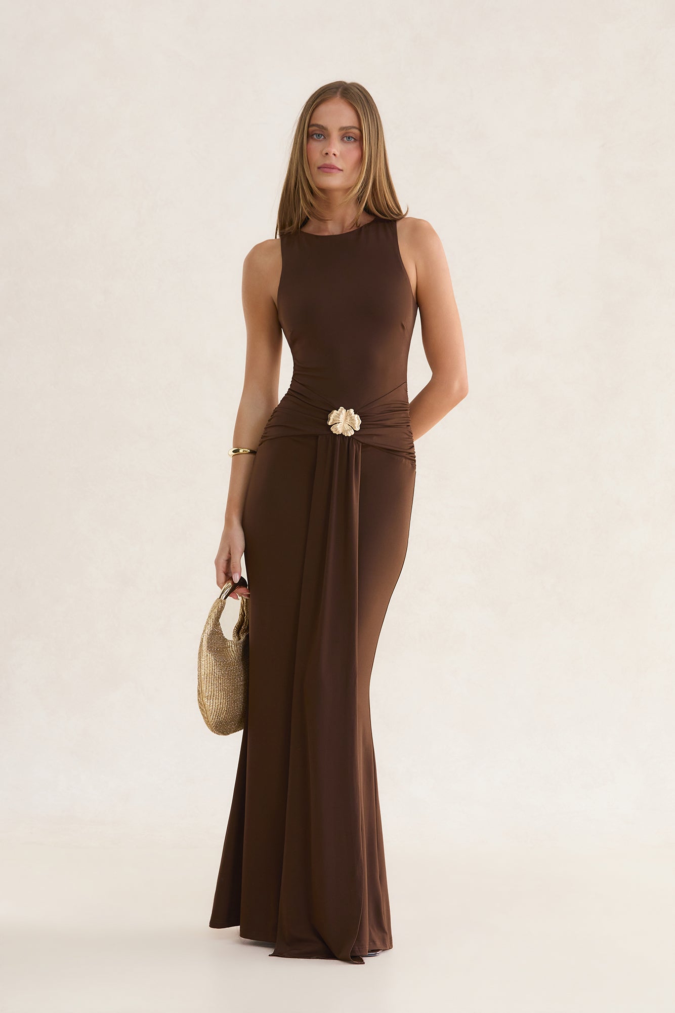 Dreamy Moodboard Maxi Dress Chocolate