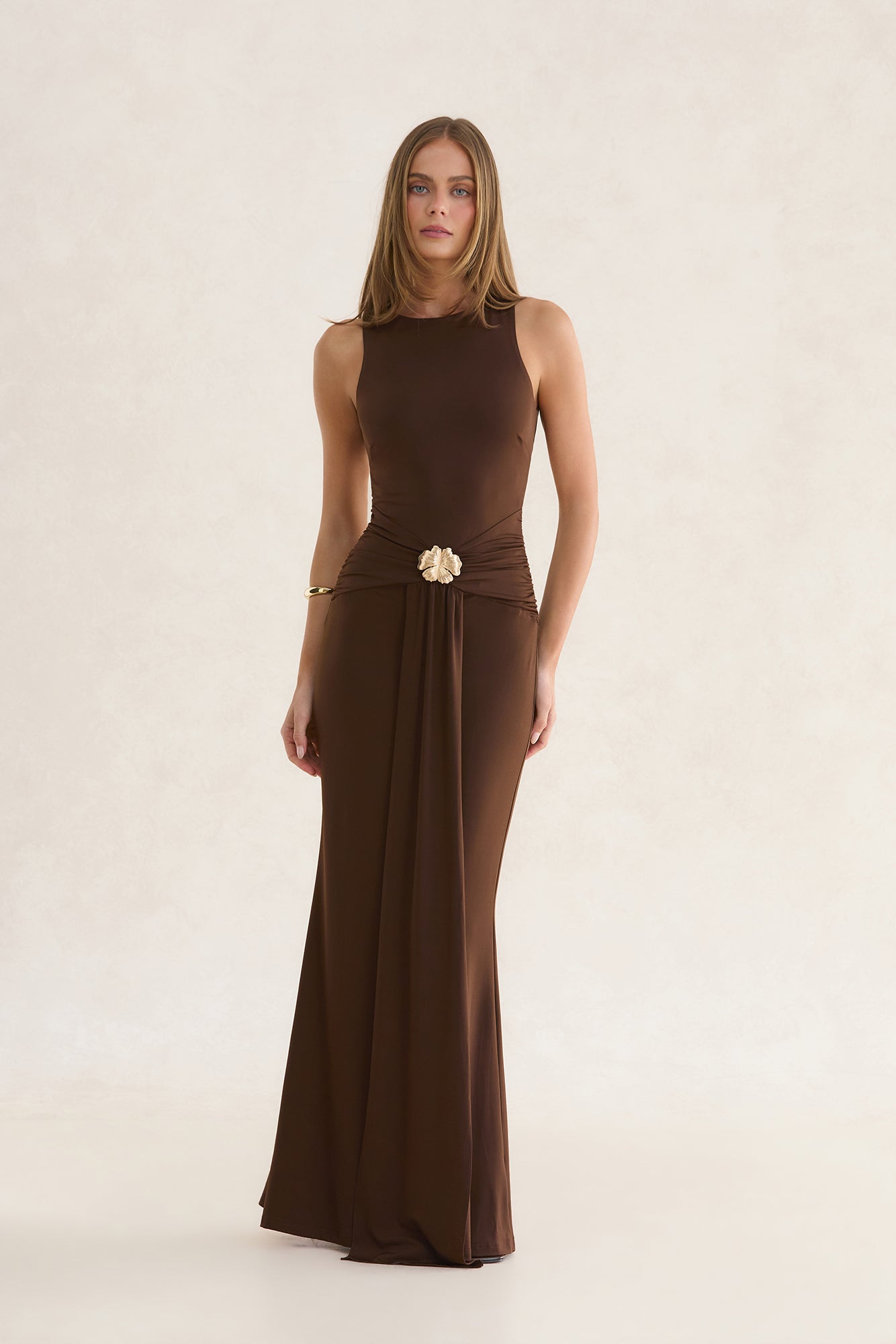 Dreamy Moodboard Maxi Dress Chocolate