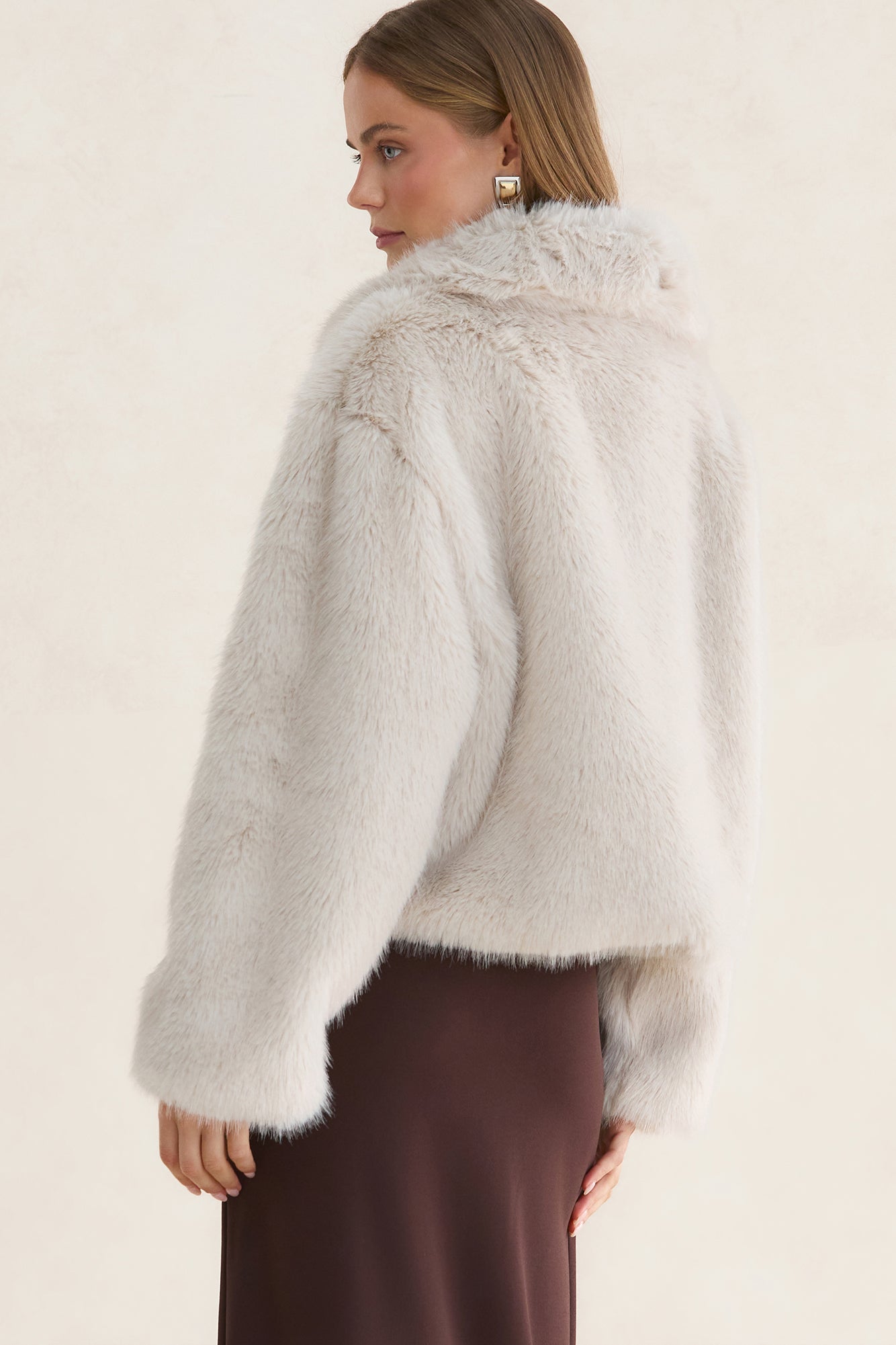 Winter Solstice Faux Fur Jacket Cream