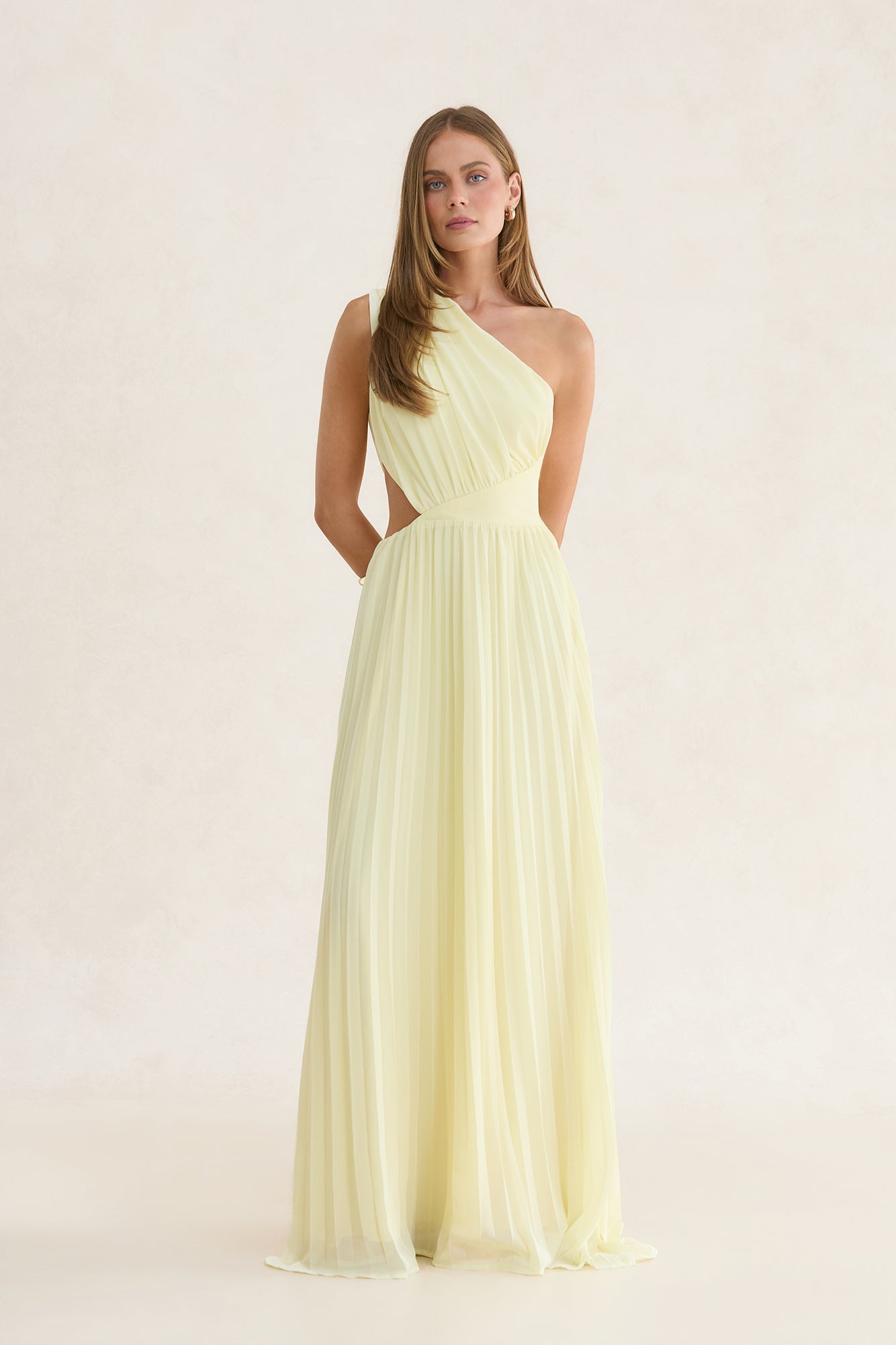 Summer Seduction One Shoulder Maxi Dress Yellow