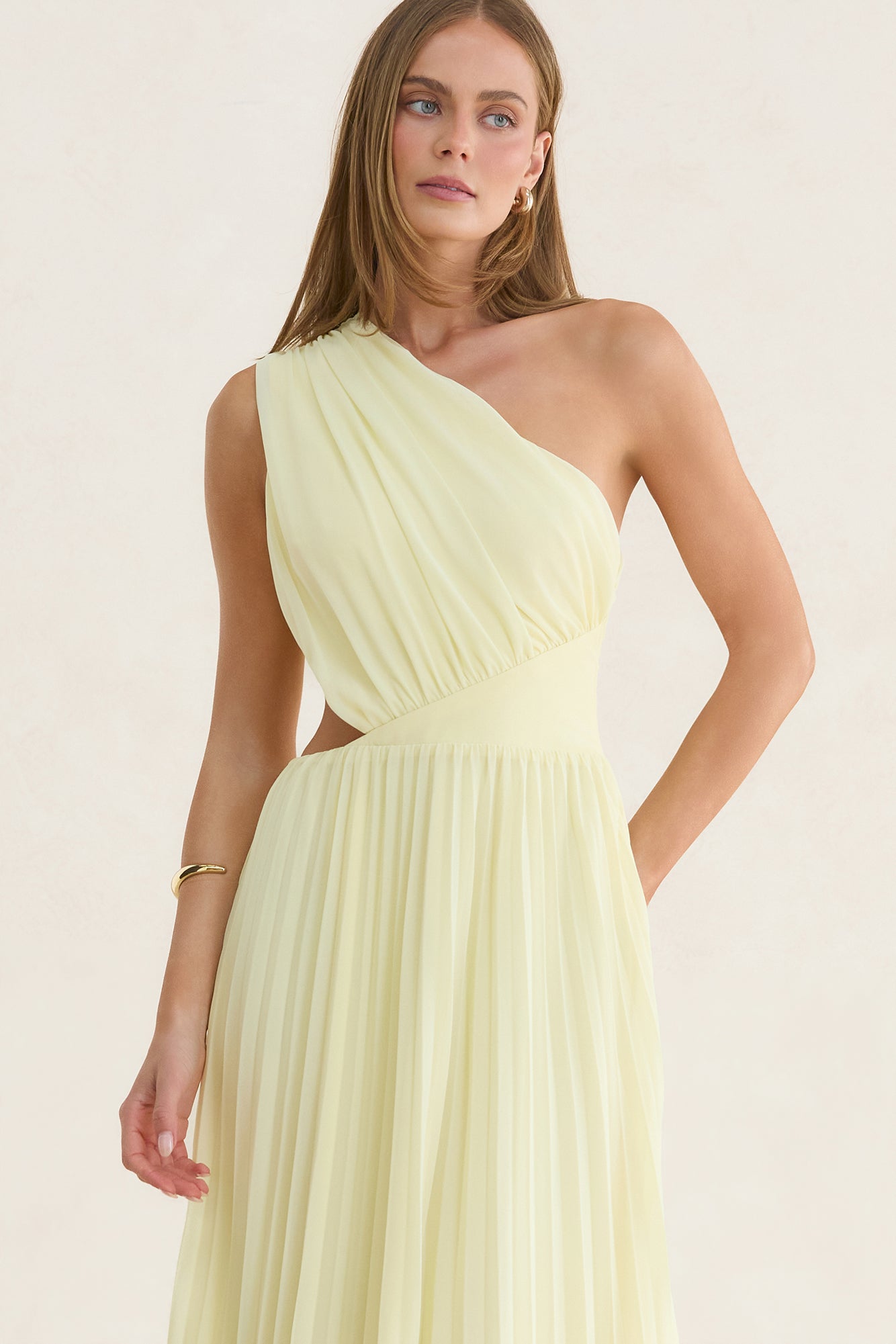 Summer Seduction One Shoulder Maxi Dress Yellow
