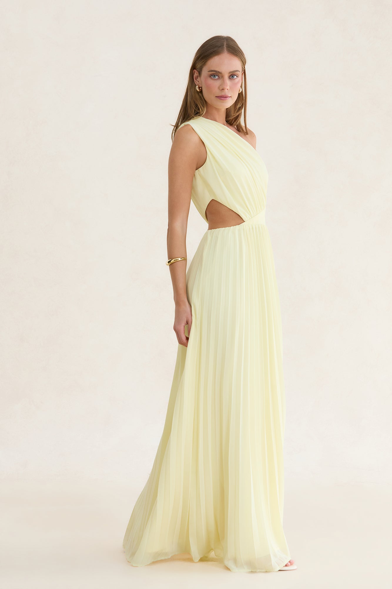 Summer Seduction One Shoulder Maxi Dress Yellow