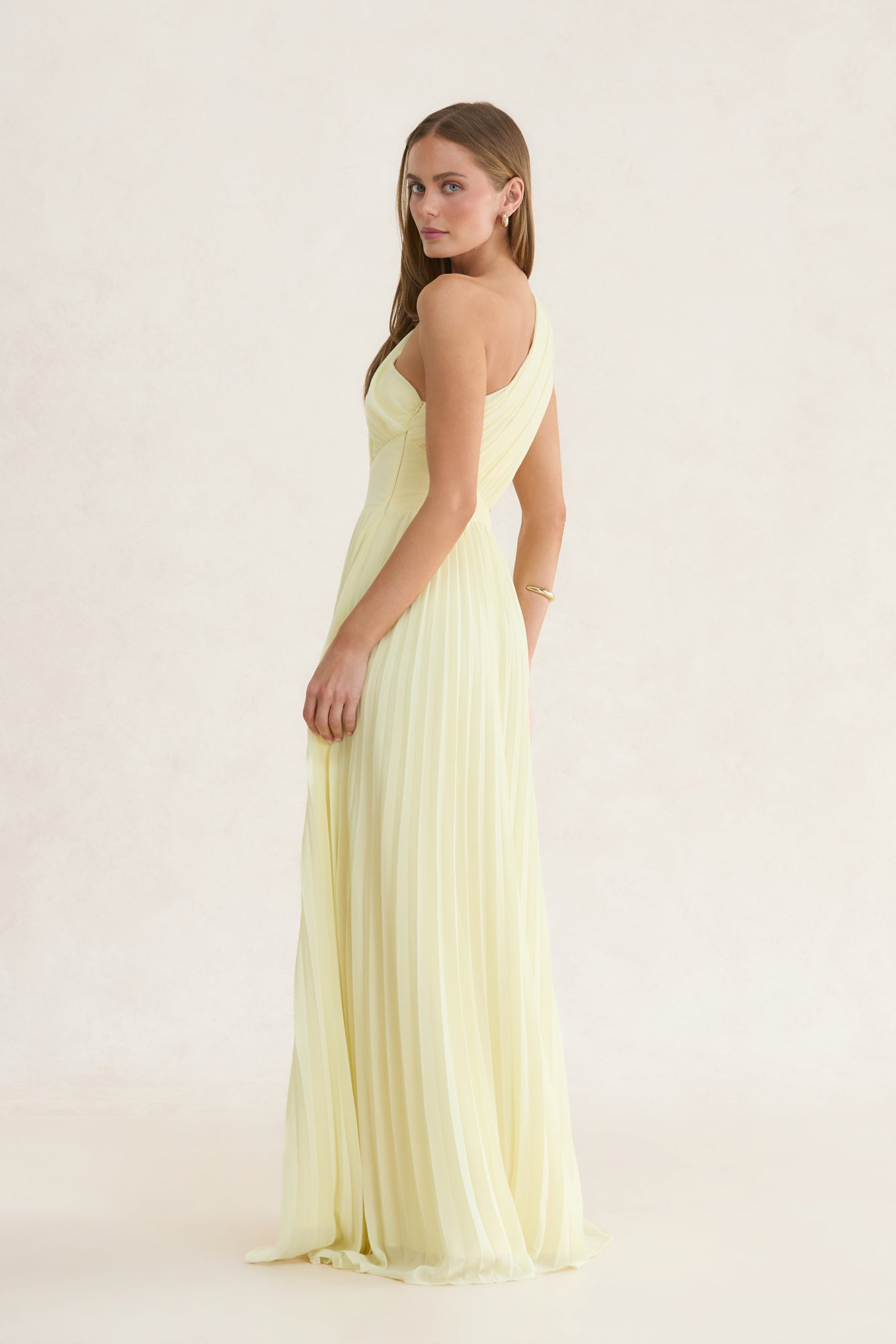 Summer Seduction One Shoulder Maxi Dress Yellow