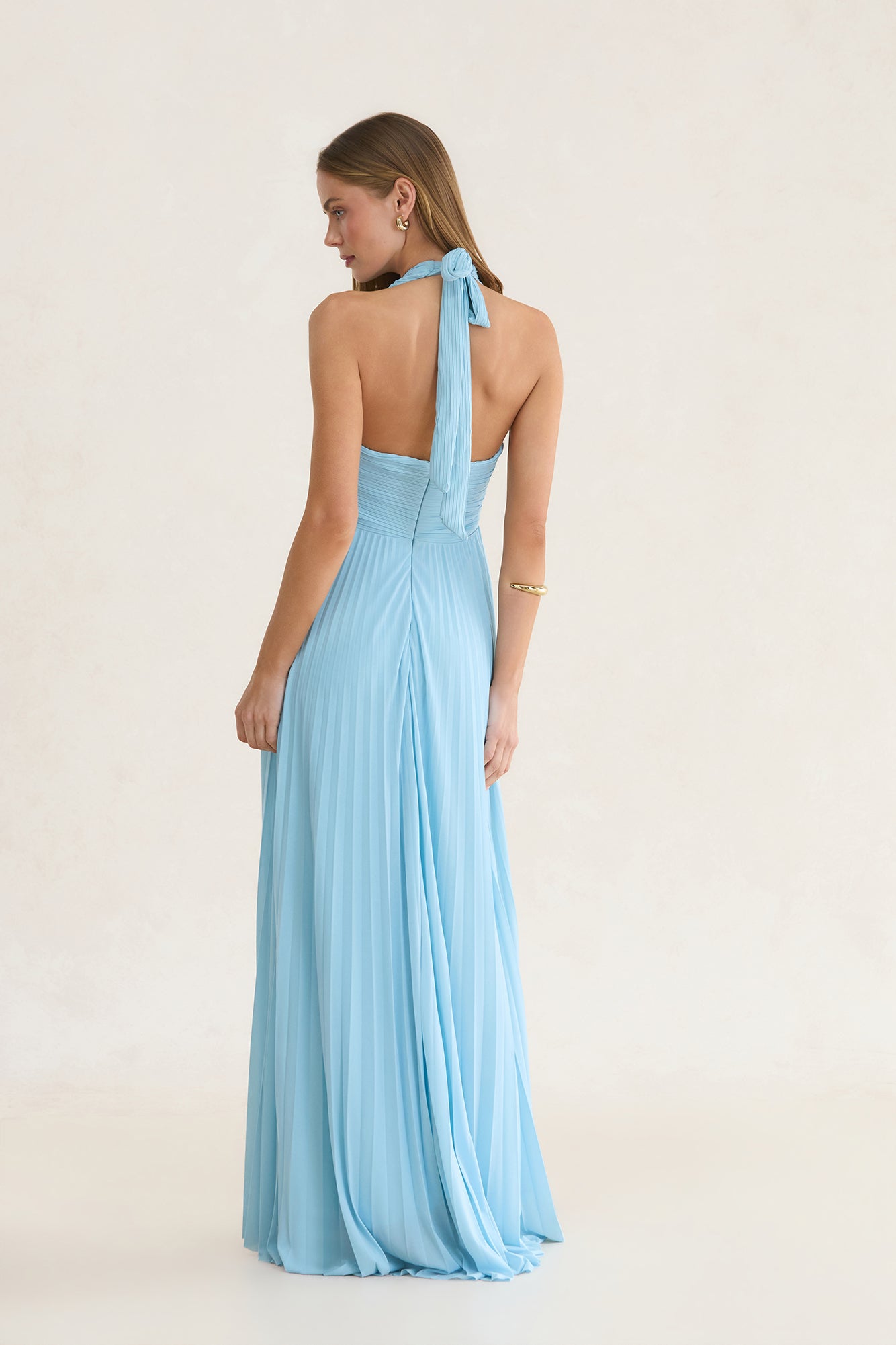 Morning Mist Halter Maxi Dress Blue