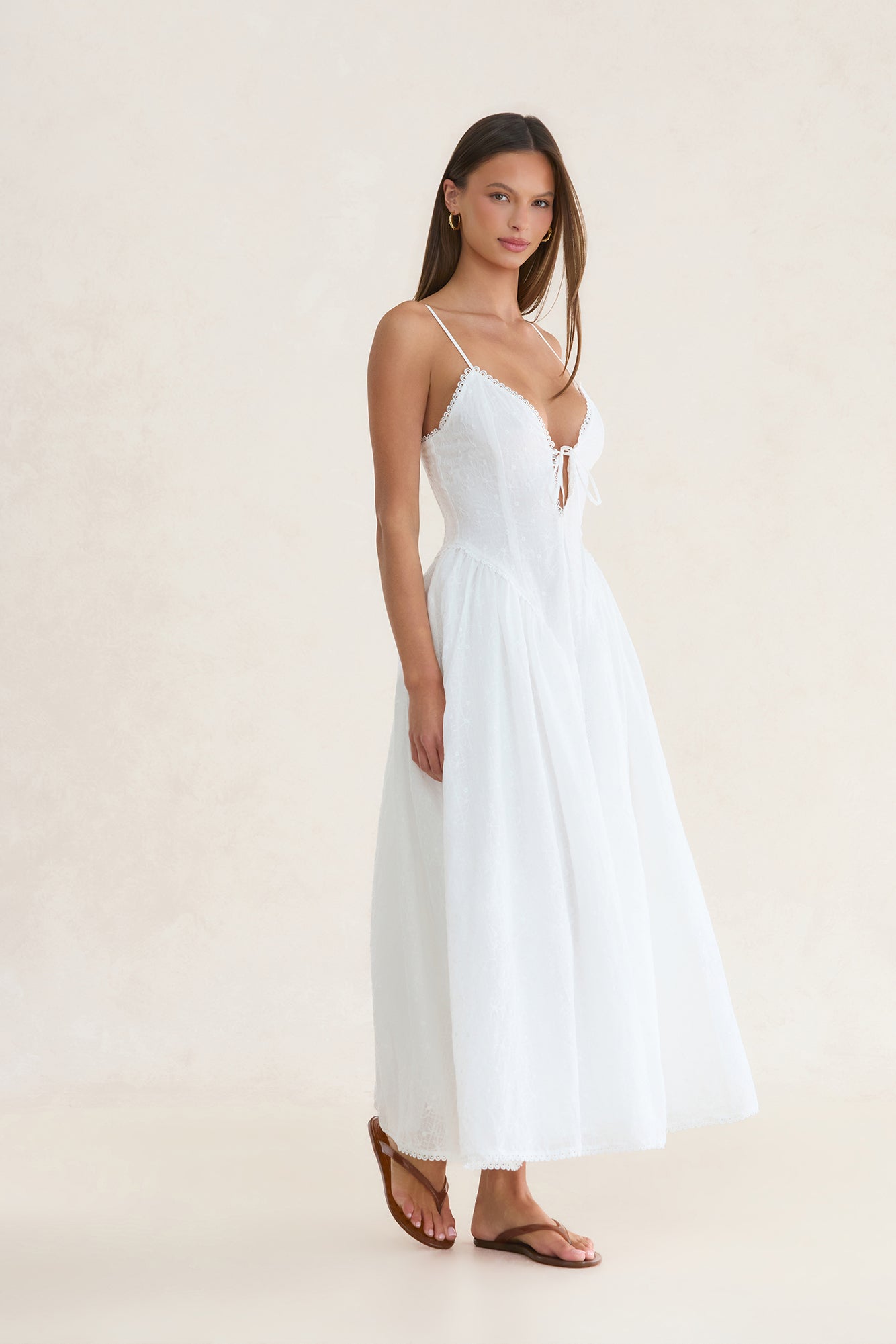 Wild Ivy Embroidered Maxi Dress White