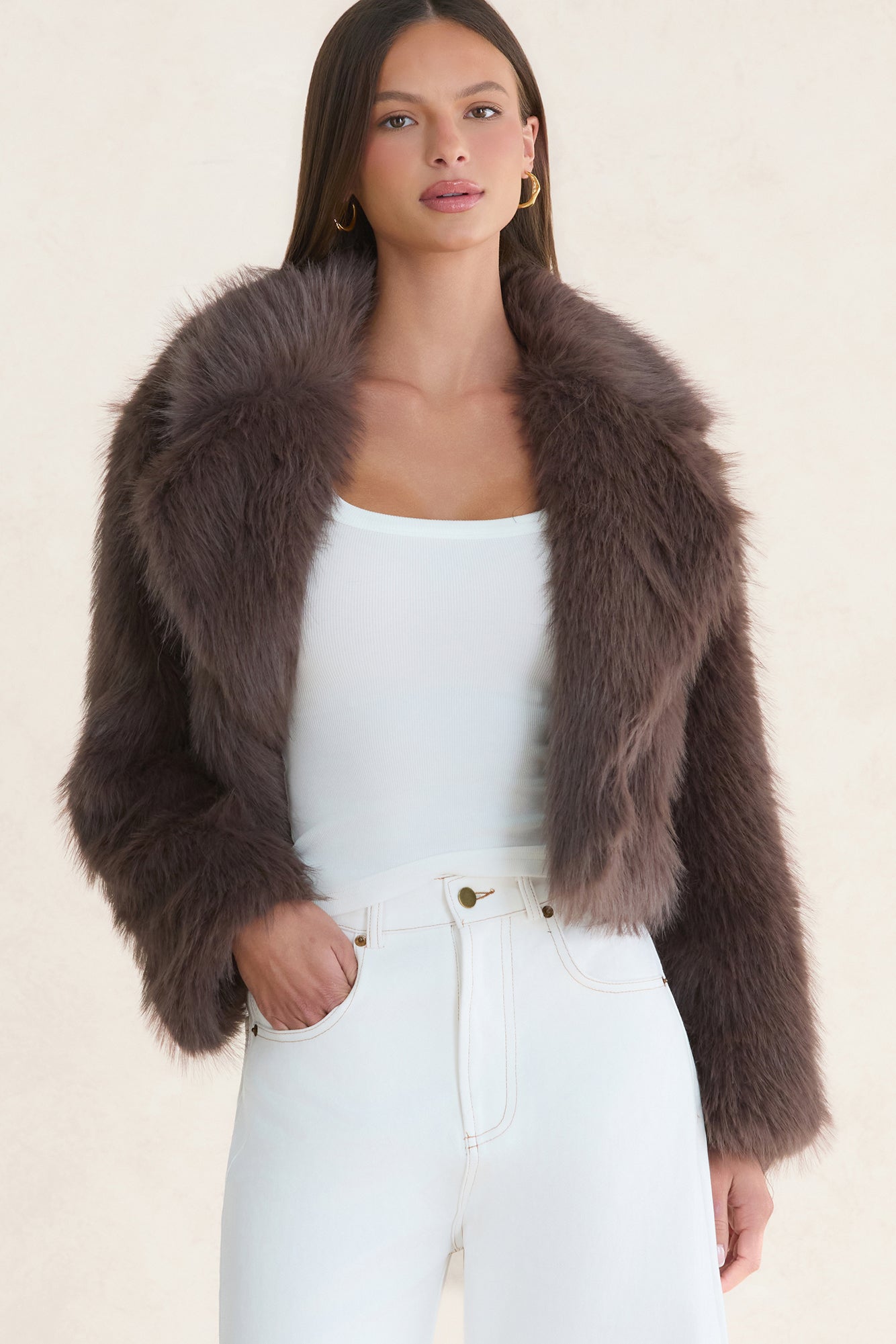 Icy Daze Faux Fur Jacket Brown