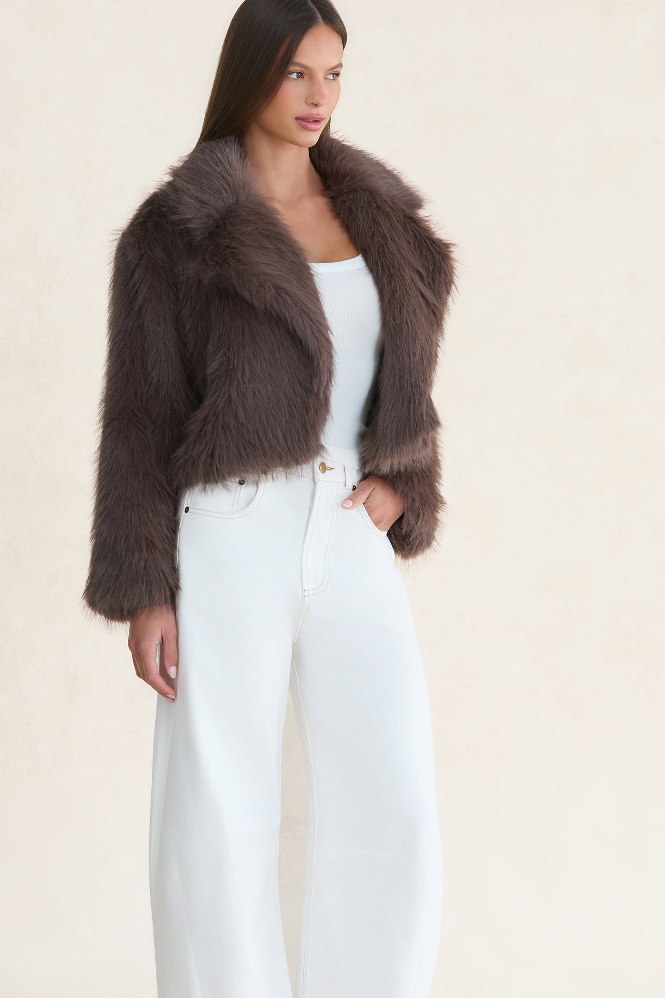 Icy Daze Faux Fur Jacket Brown