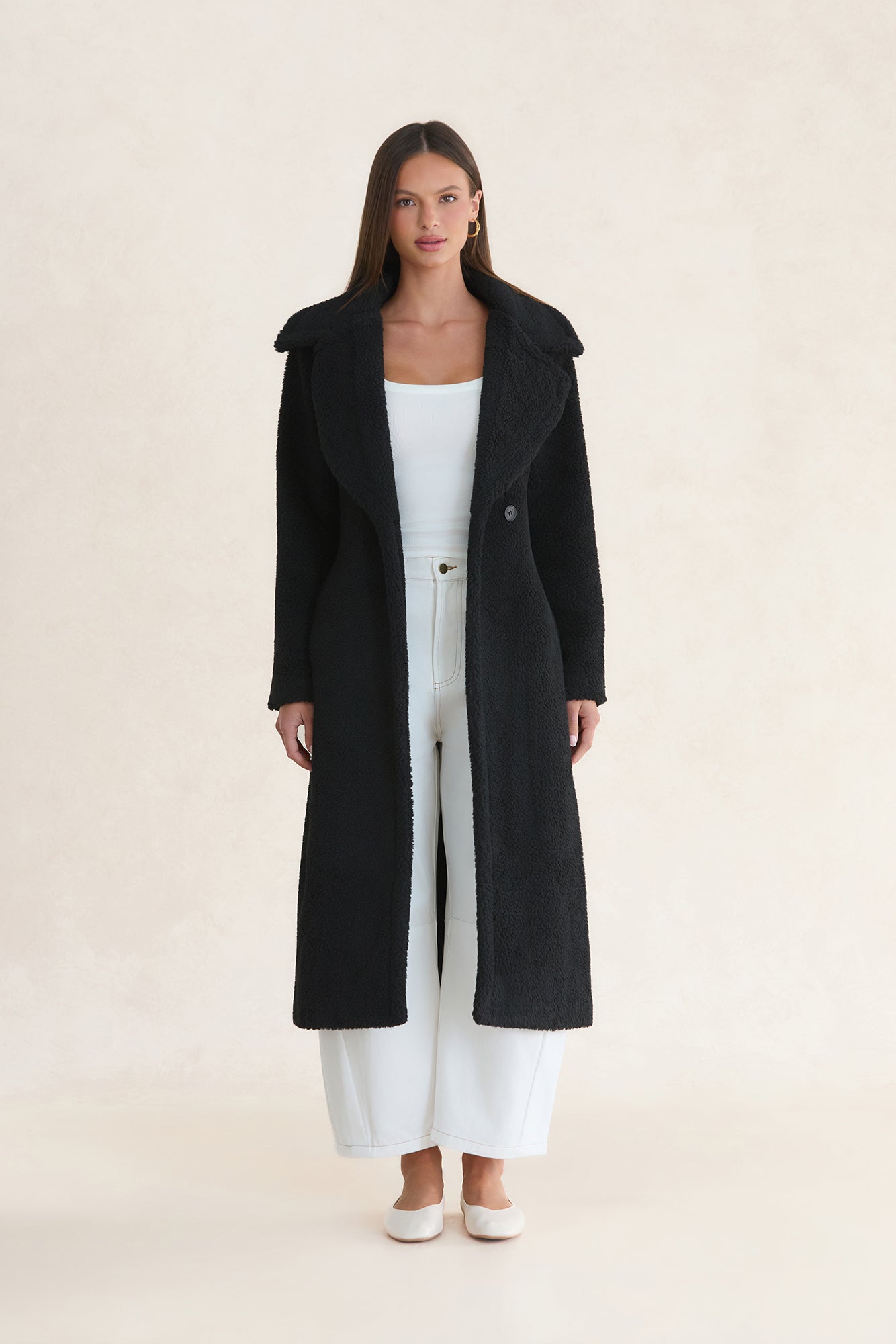 Luxe Teddy Coat Black