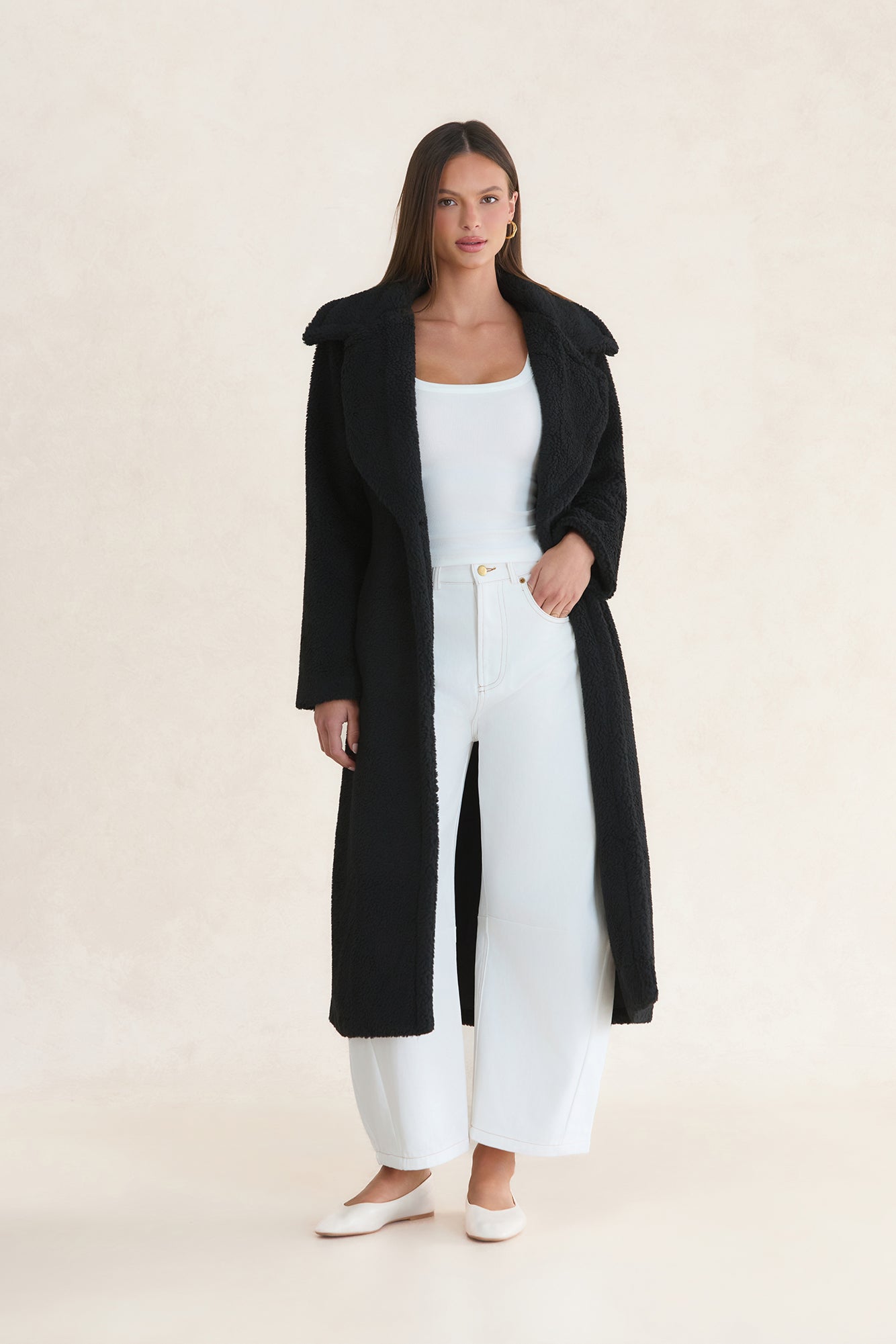 Luxe Teddy Coat Black