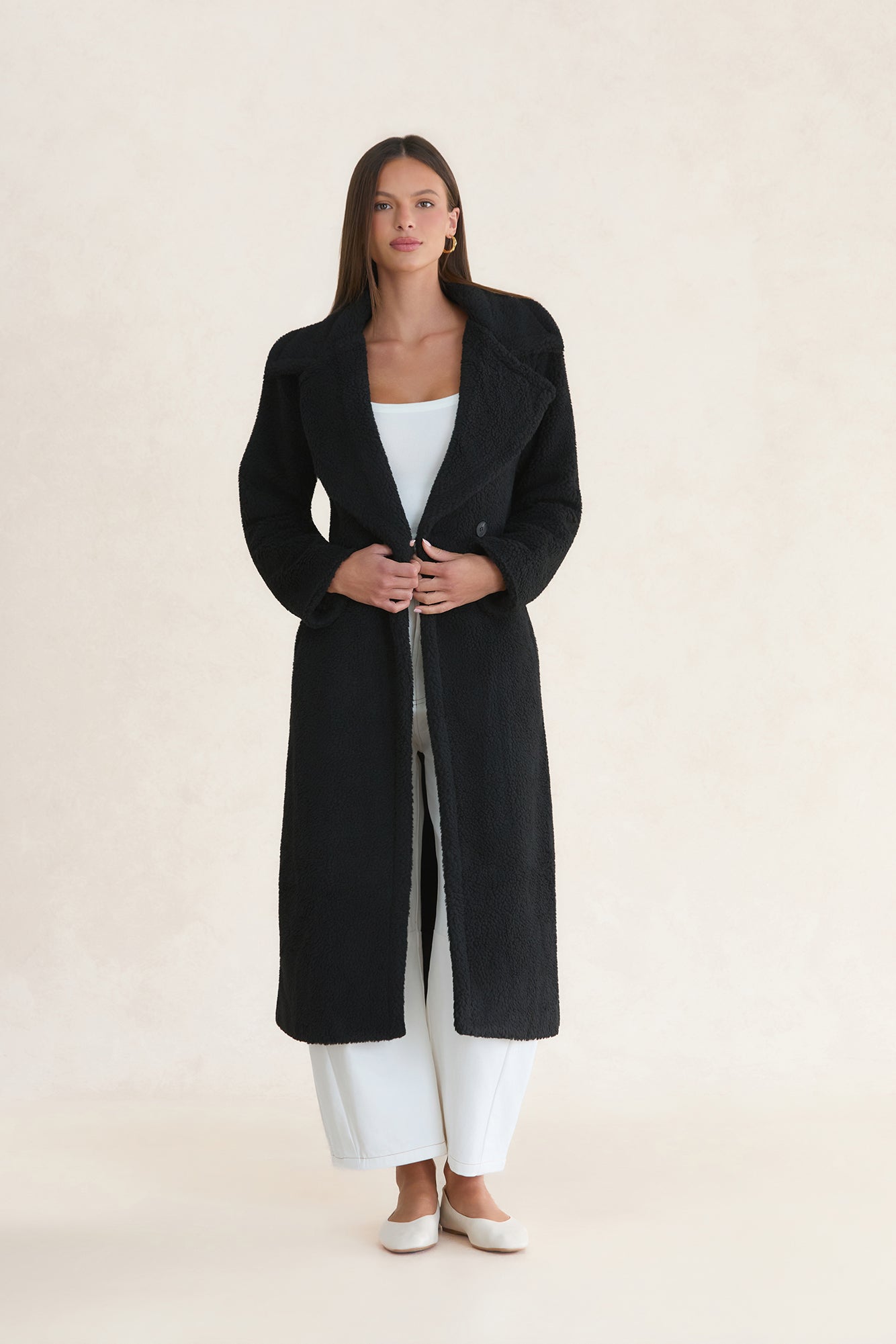 Luxe Teddy Coat Black