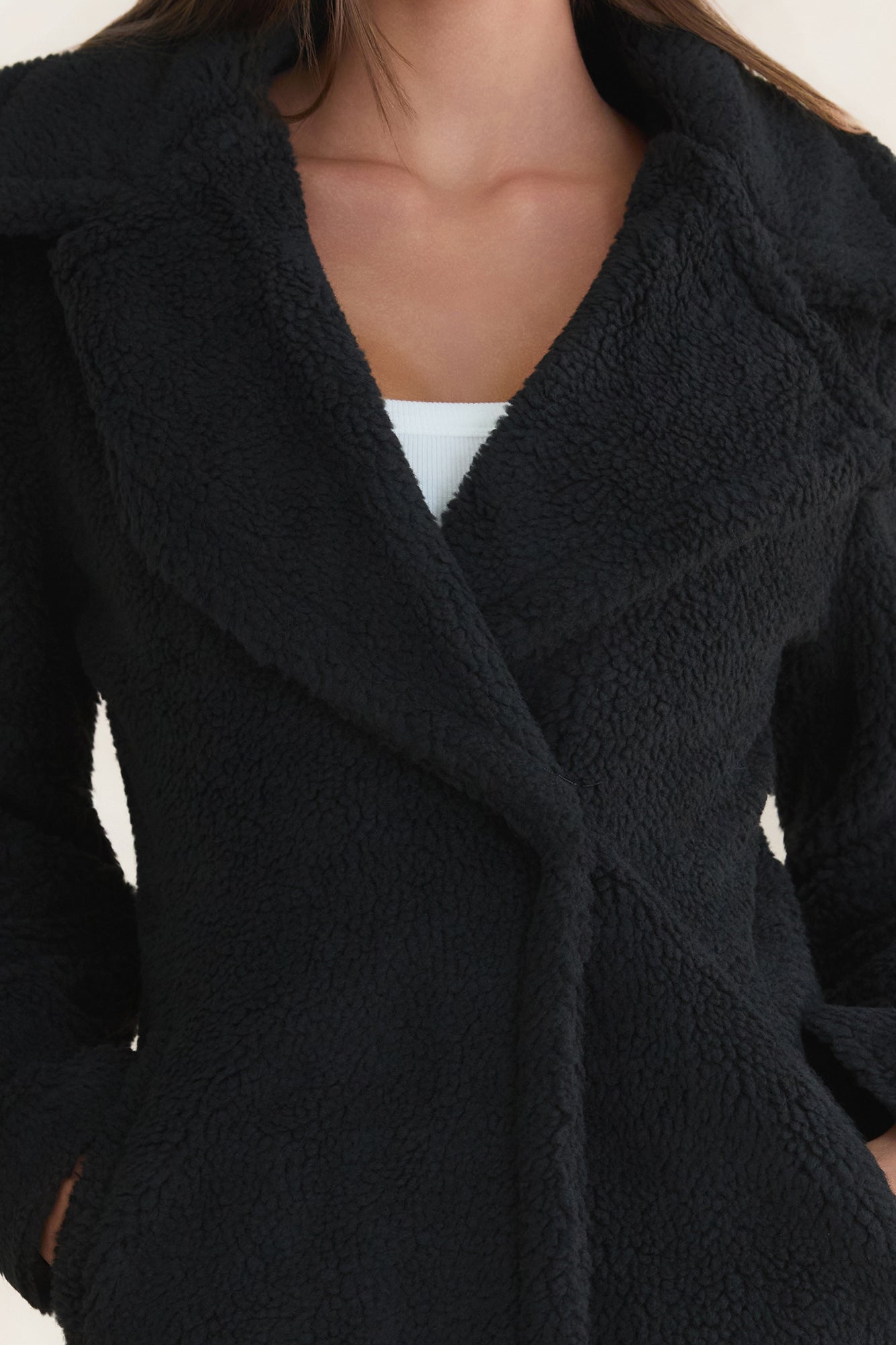 Luxe Teddy Coat Black