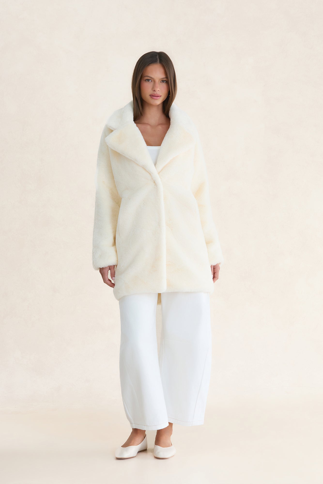 Luxe Life Faux Fur Jacket Cream