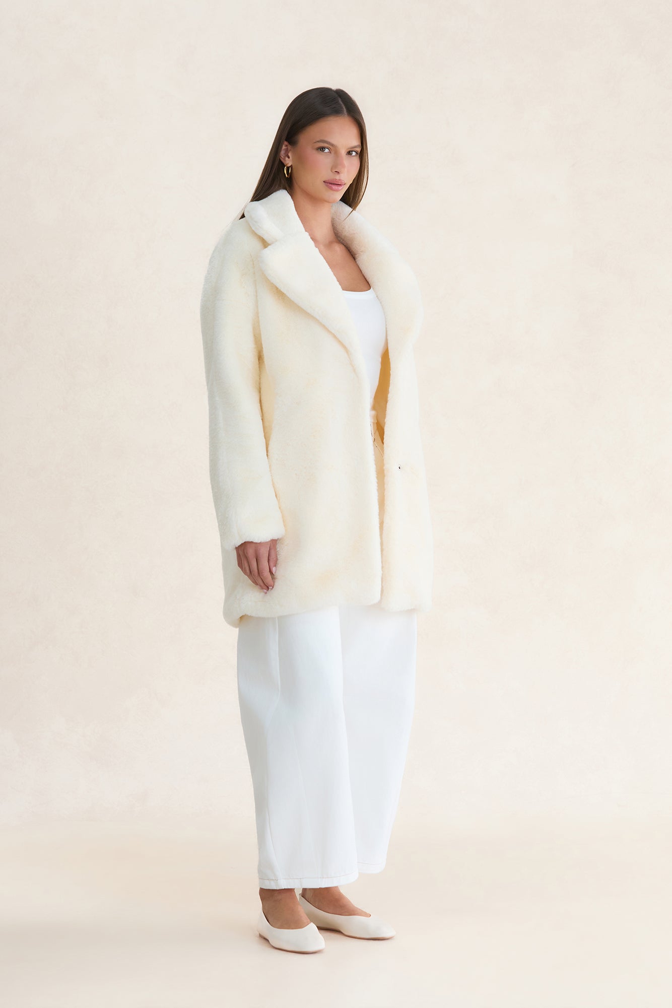 Luxe Life Faux Fur Jacket Cream