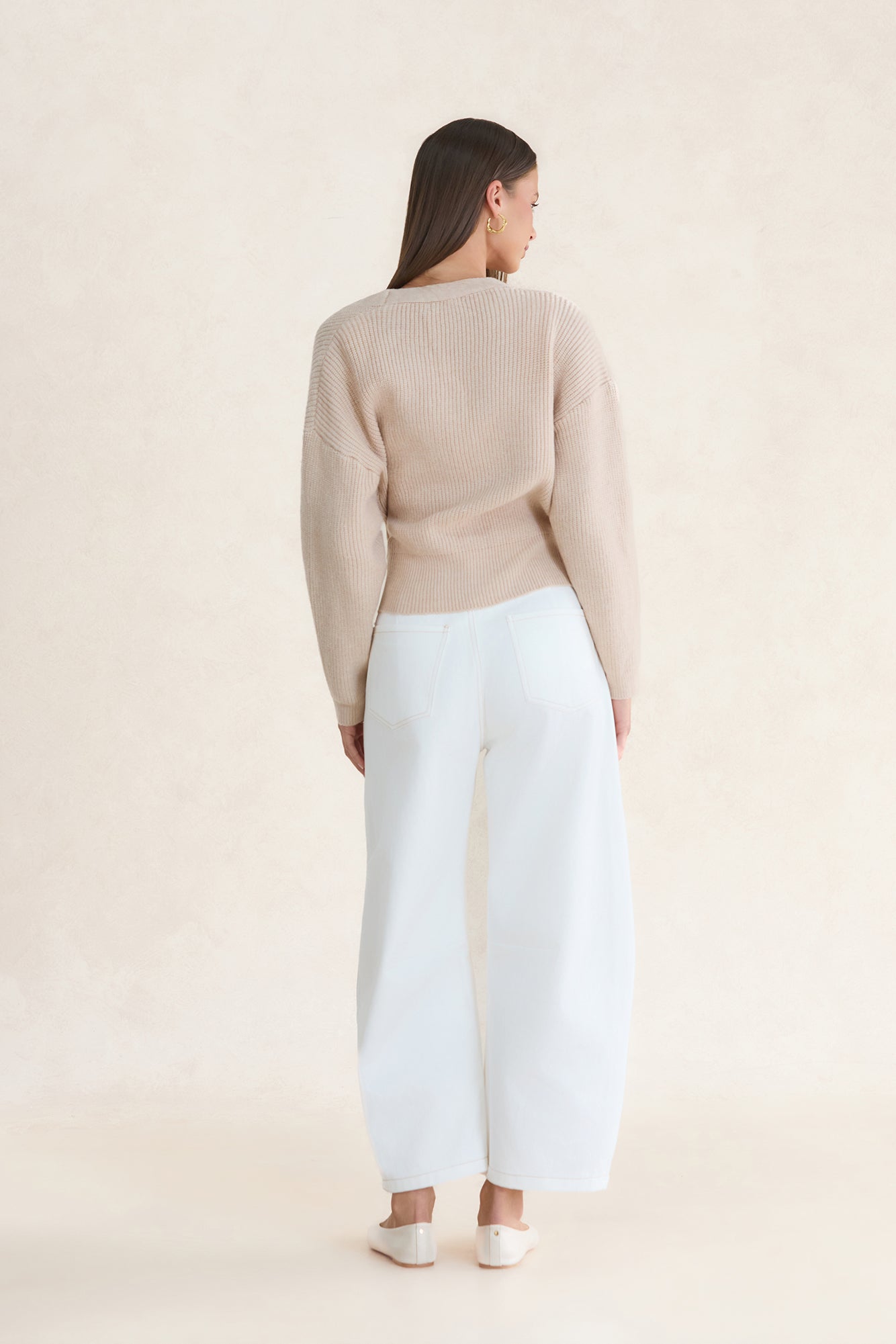 Further From Here Knit Top Beige