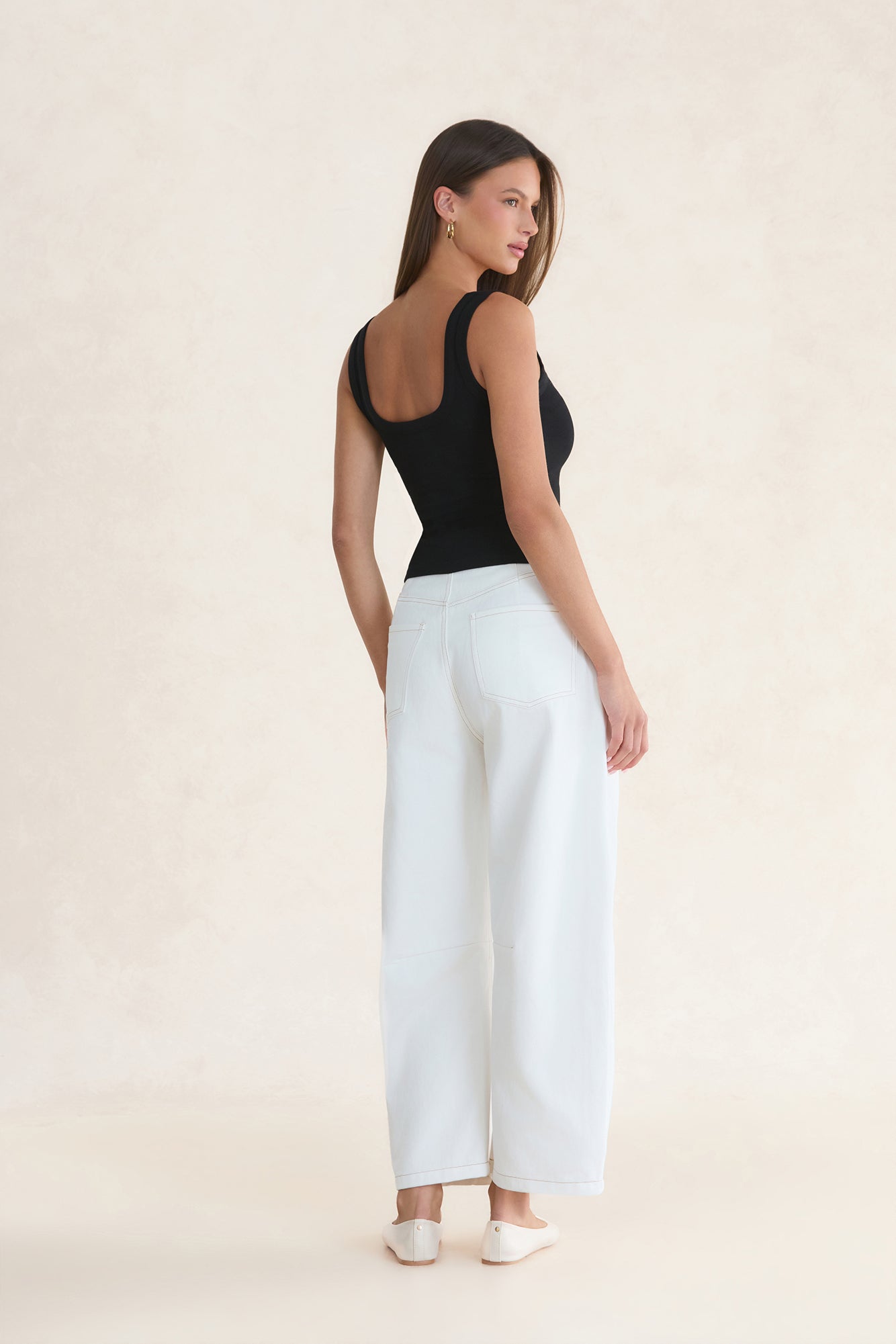 BASE Luxe Rib Thick Strap Tank Top Black