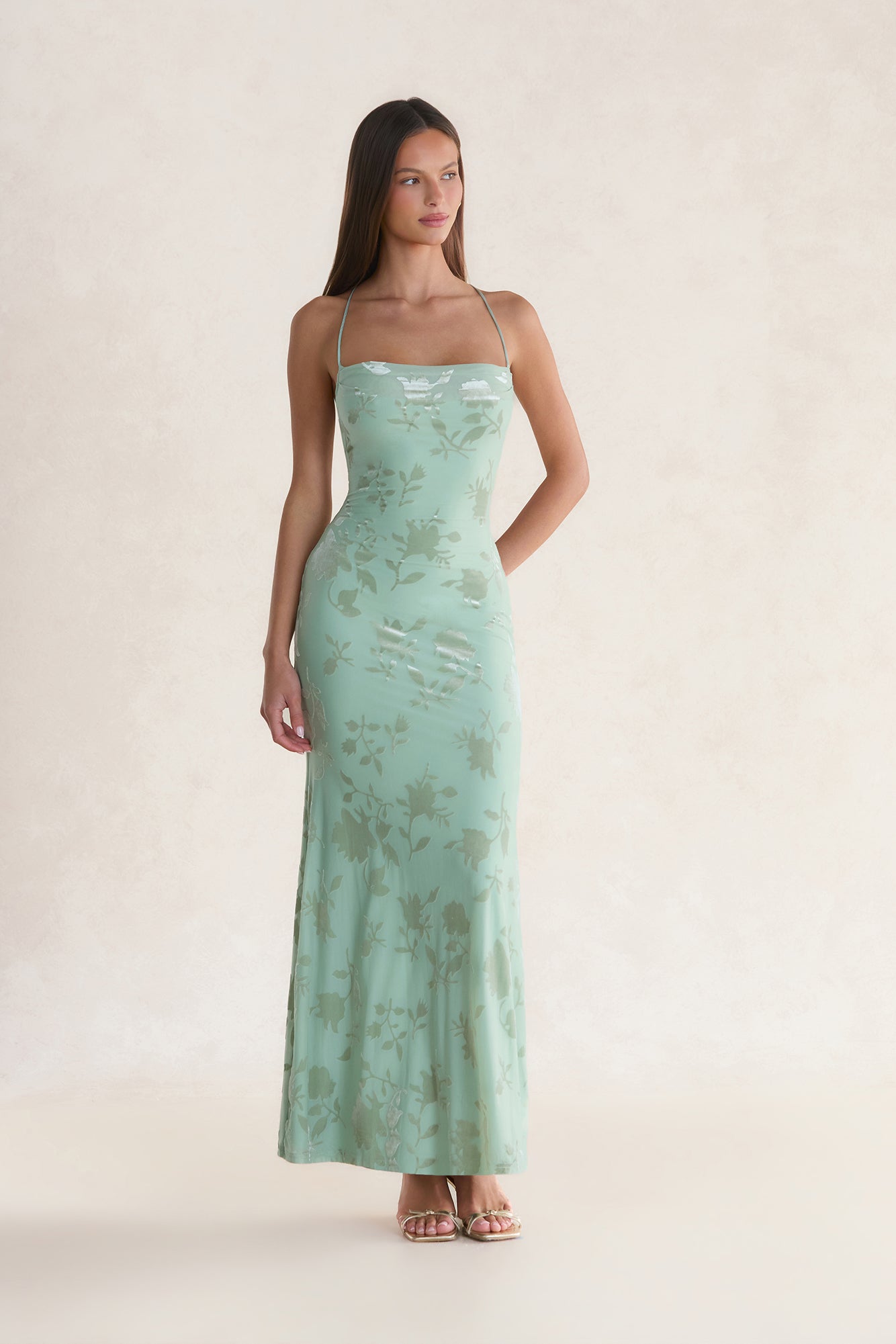 Group Chat Maxi Dress Sage