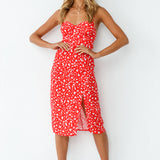 Waiting For Spring Midi Dress Red