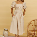 Delfino Maxi Dress Tan