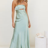 Open Hearts Maxi Dress Green